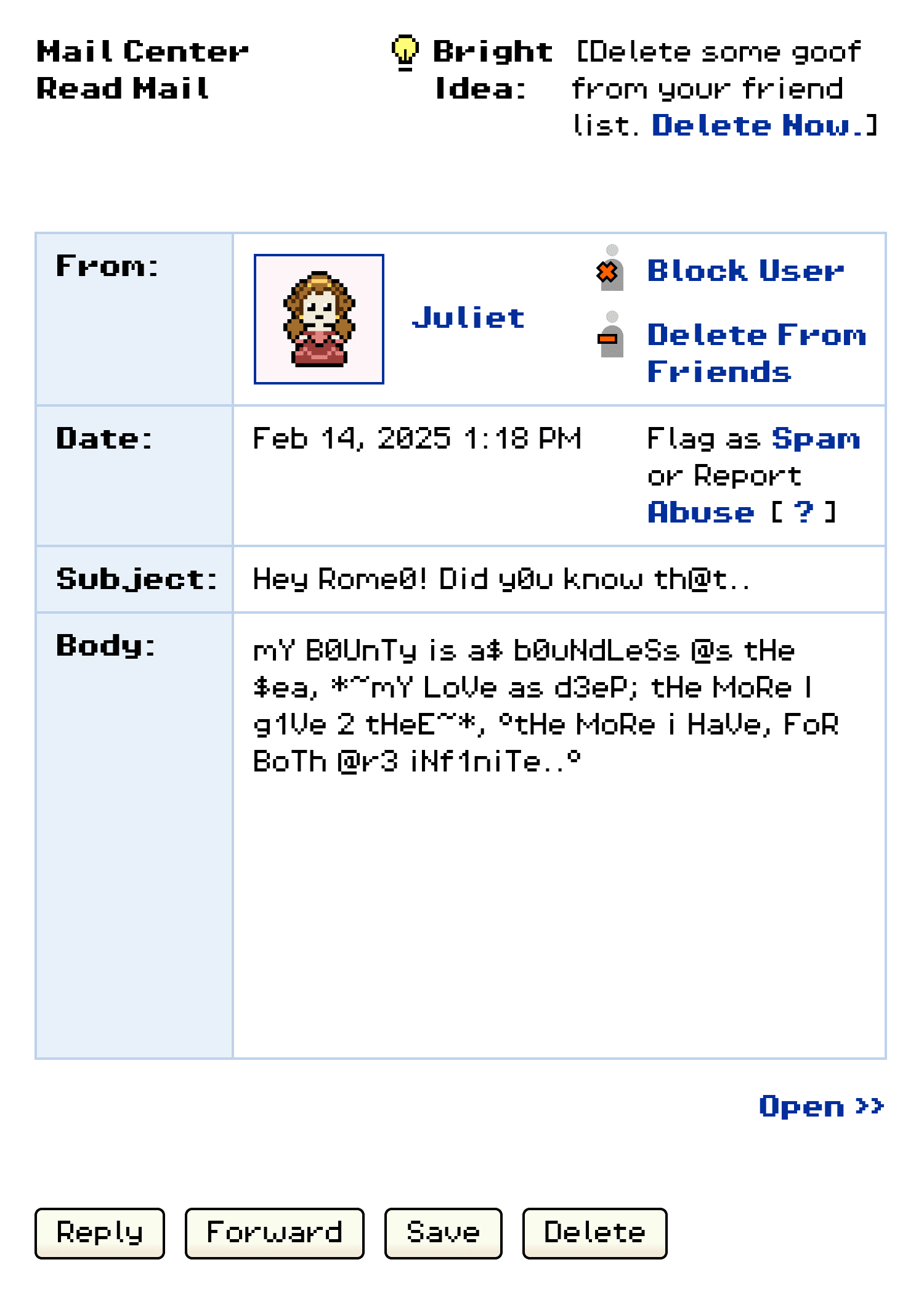 Juliet’s Digital Love Letter Card