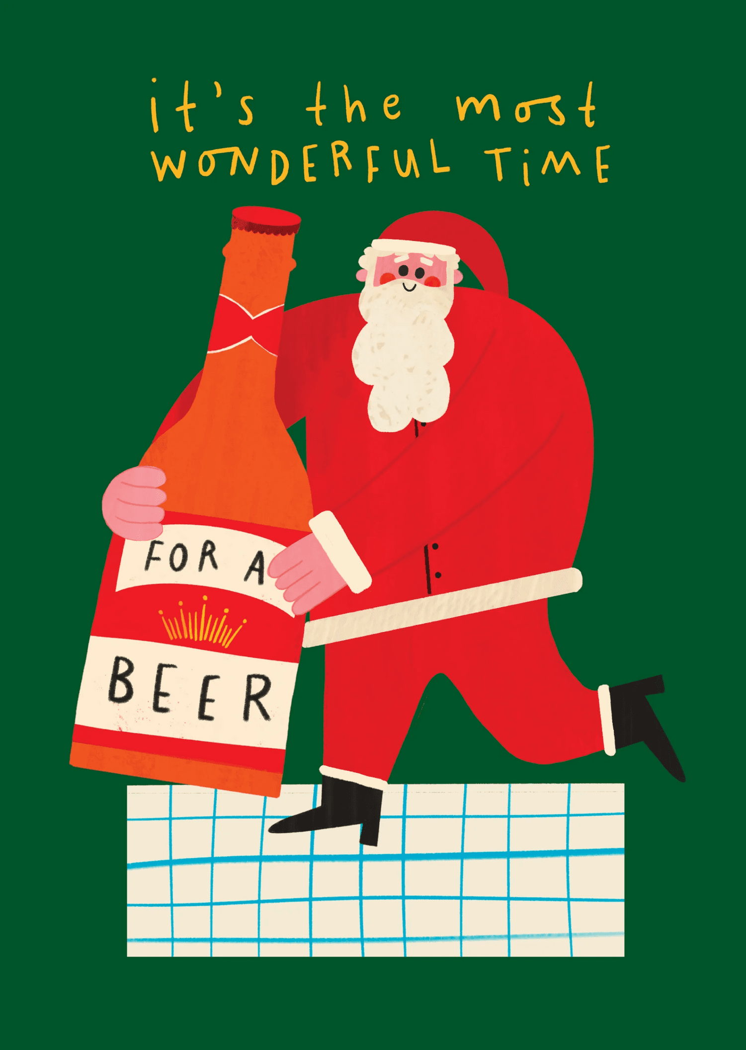 Santa Beer Wonderful Time Card