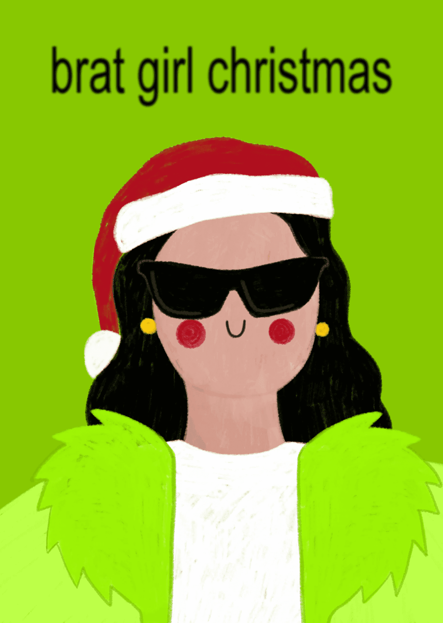 Brat Girl Christmas Card