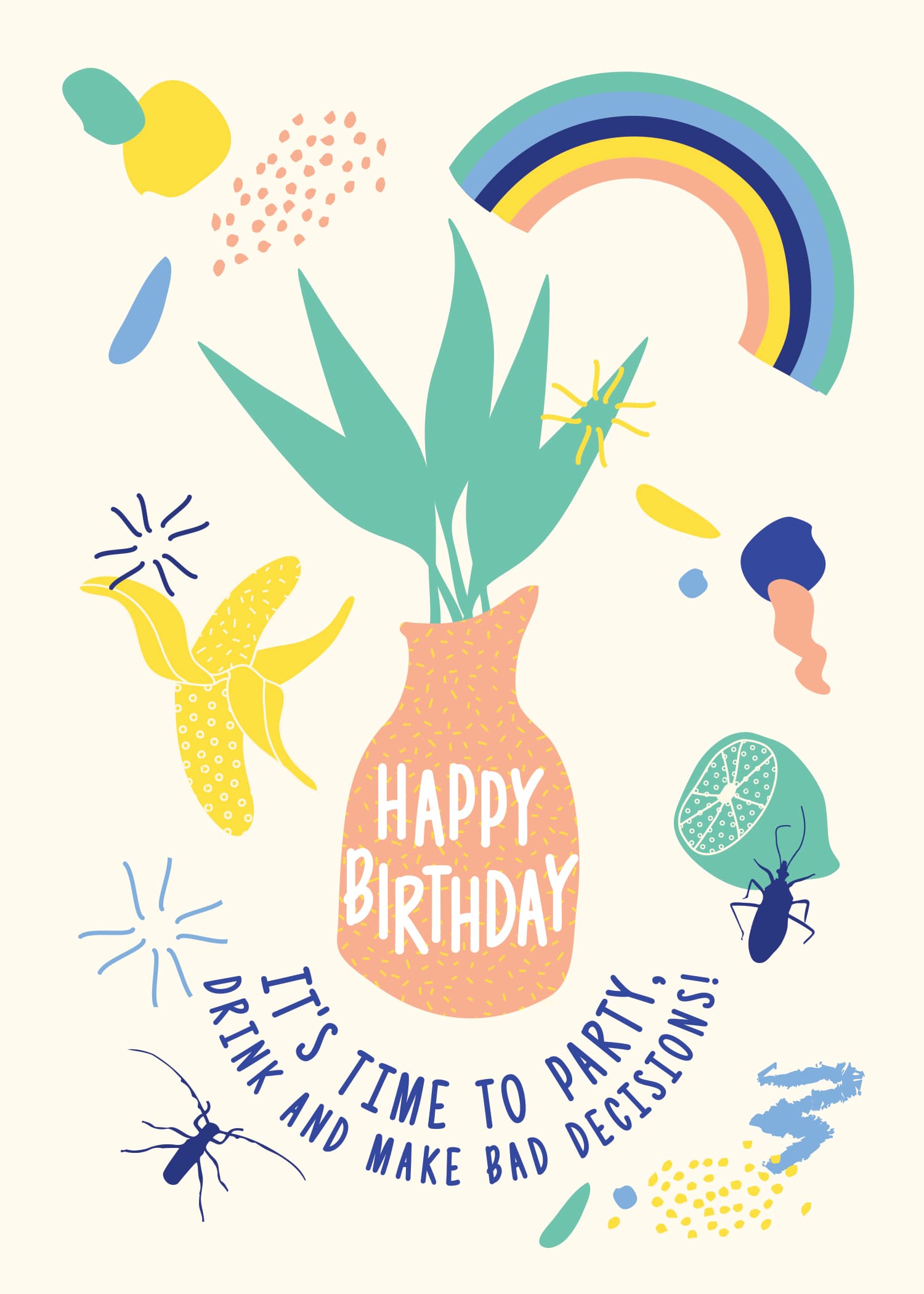 Party & Bad Decisions Birthday Card