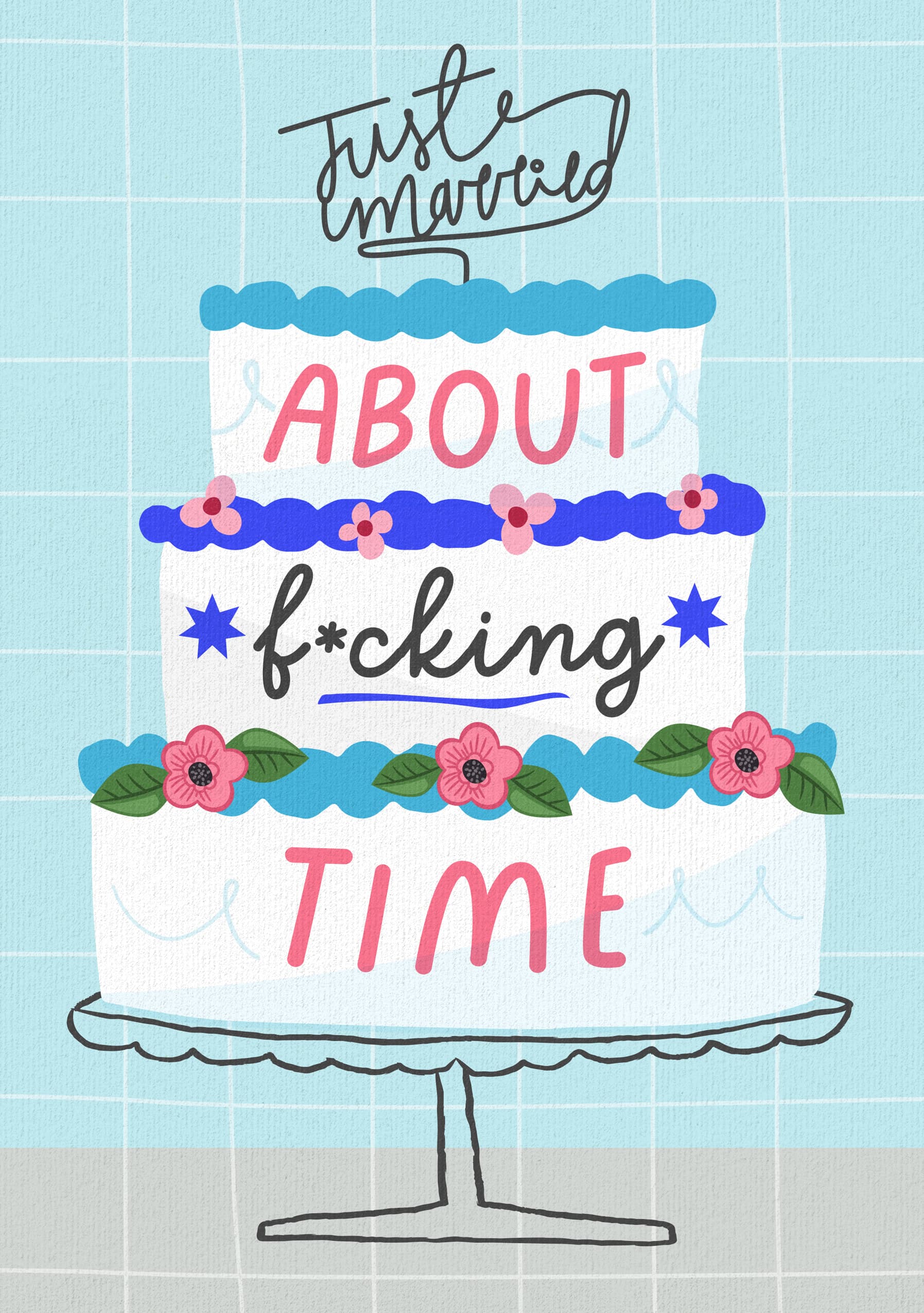 About Time Wedding Cake Card