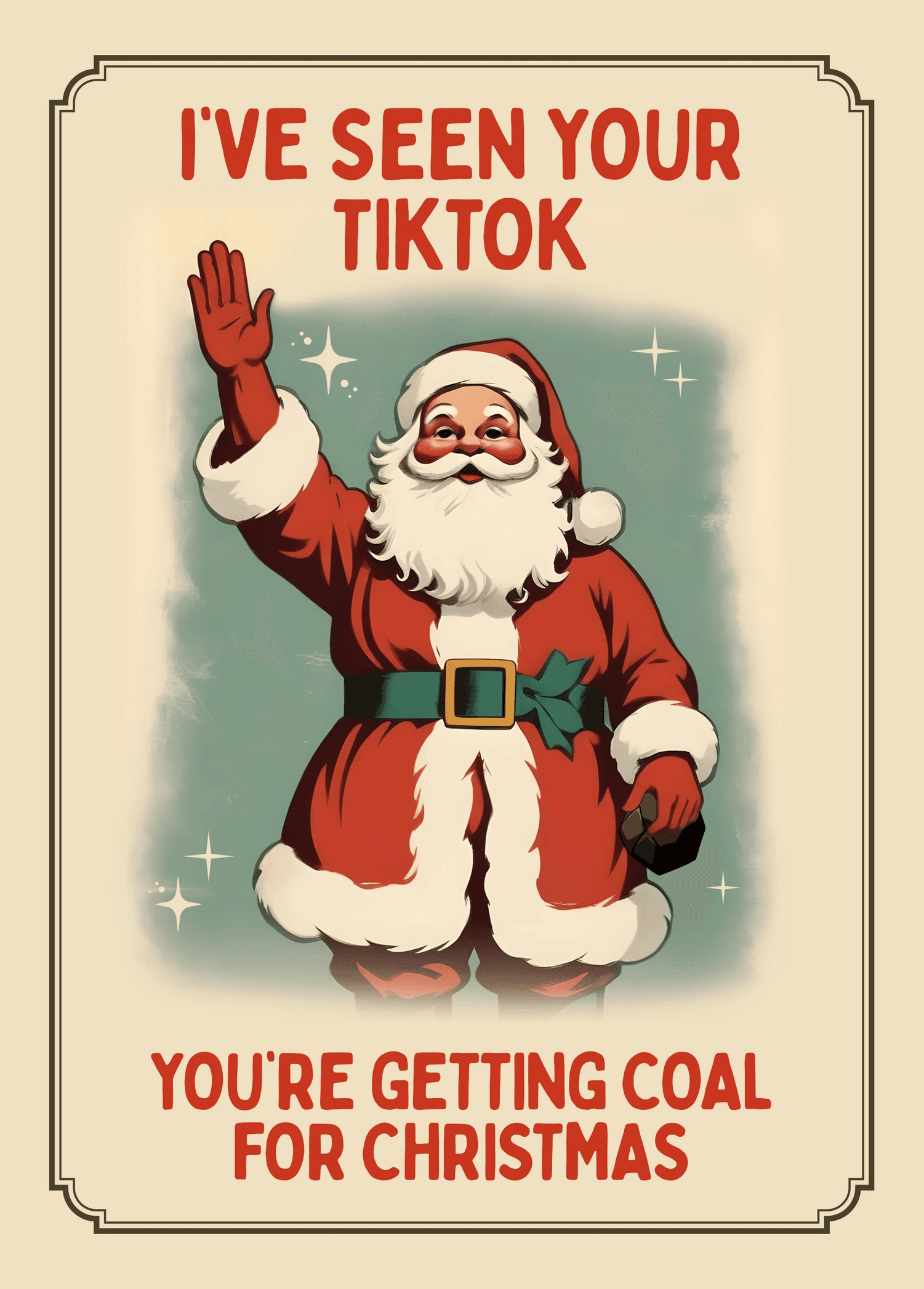 Santa Coal for Christmas TikTok Card