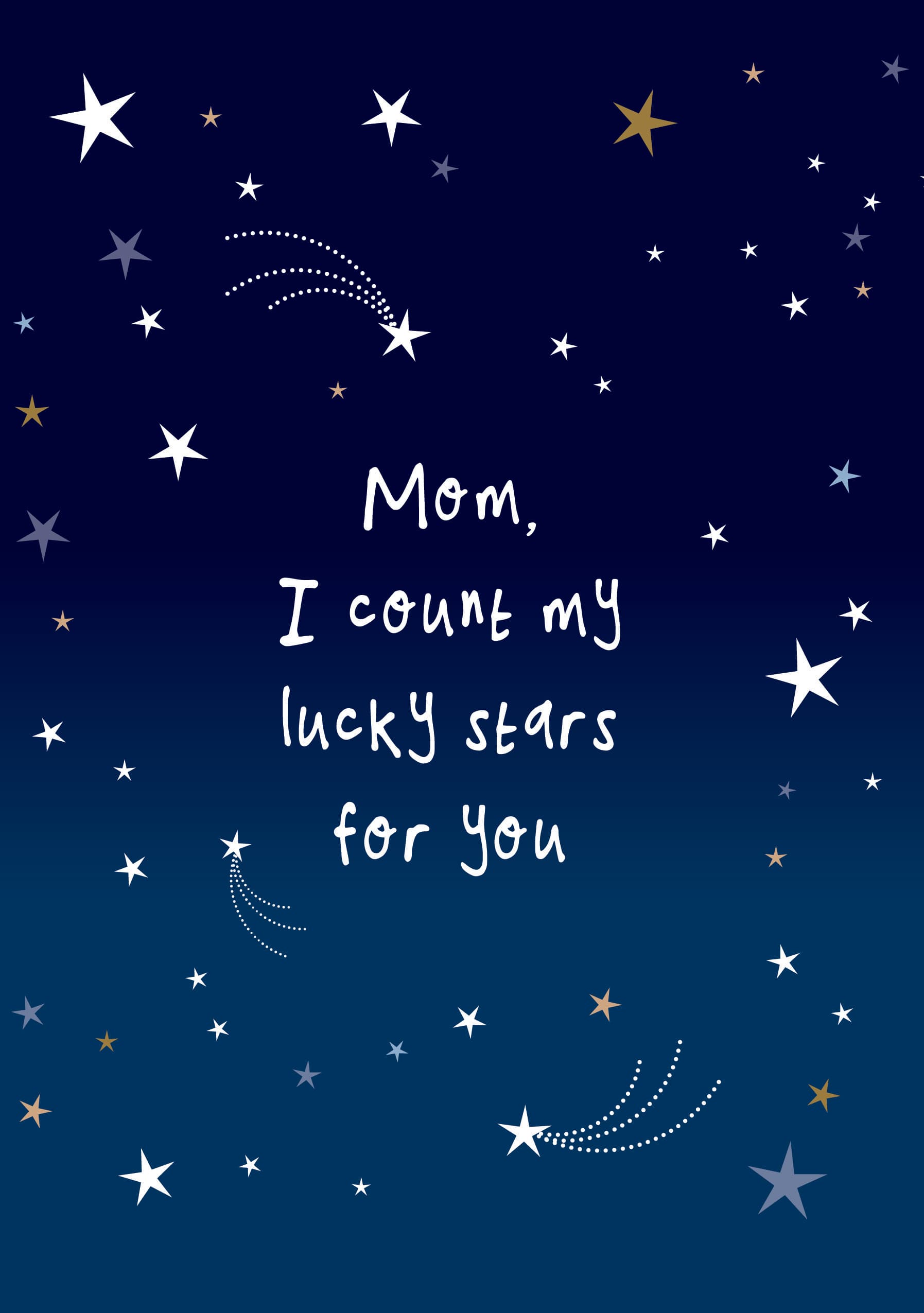 Count My Lucky Stars Mom Card