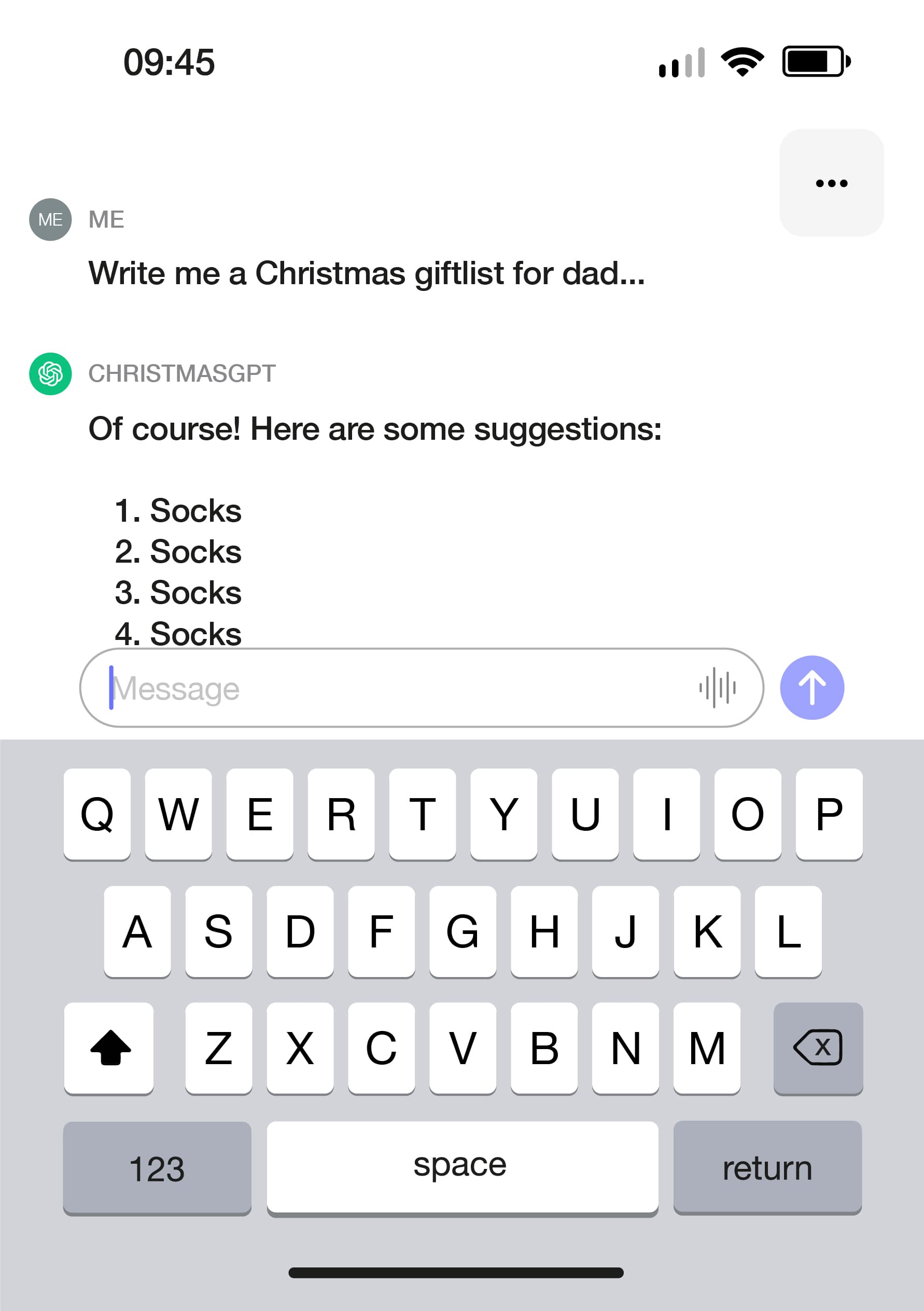 Christmas Socks Gift List