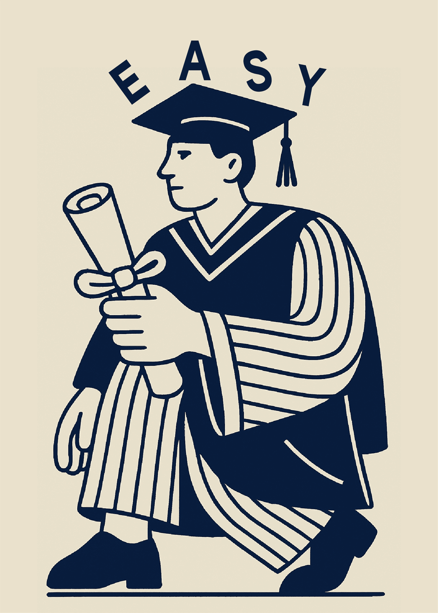 Easy Grad Victory Pose Card