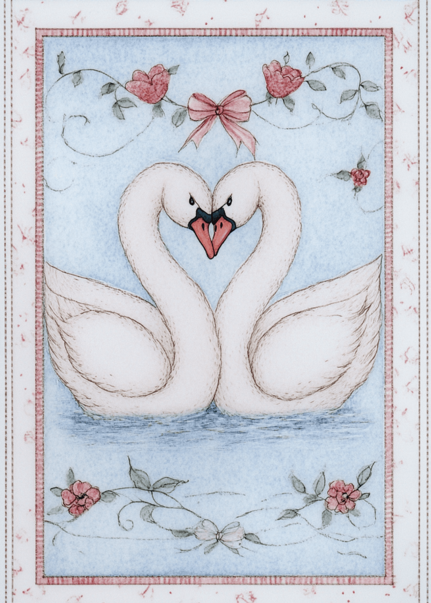 Romantic Swans Love Card