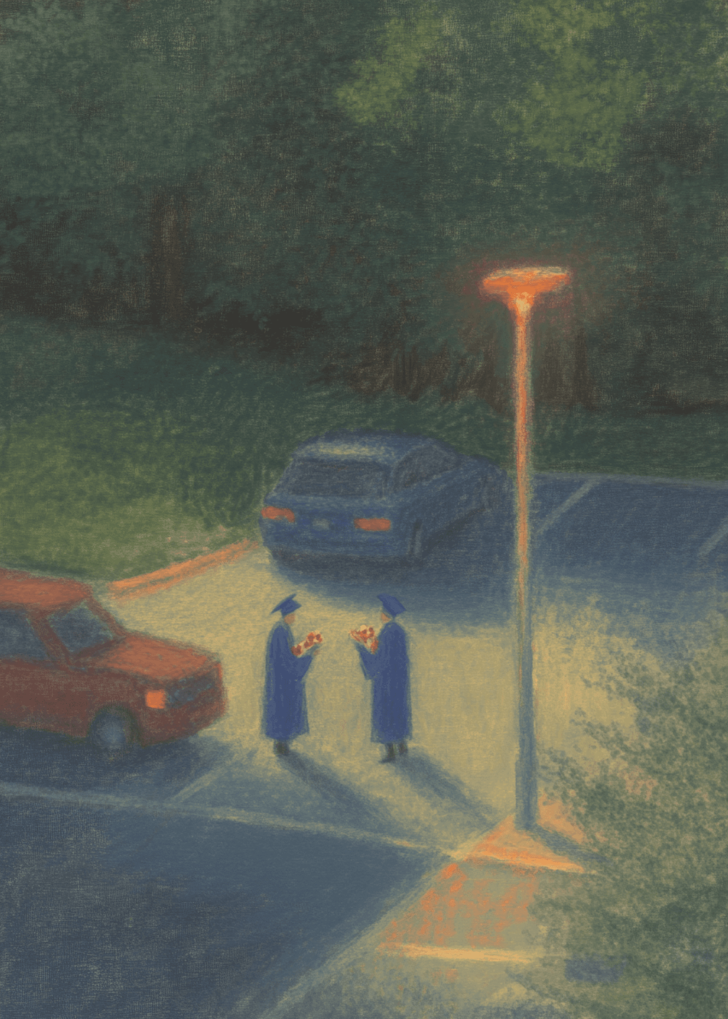 Caps And Goodbyes Under Streetlight