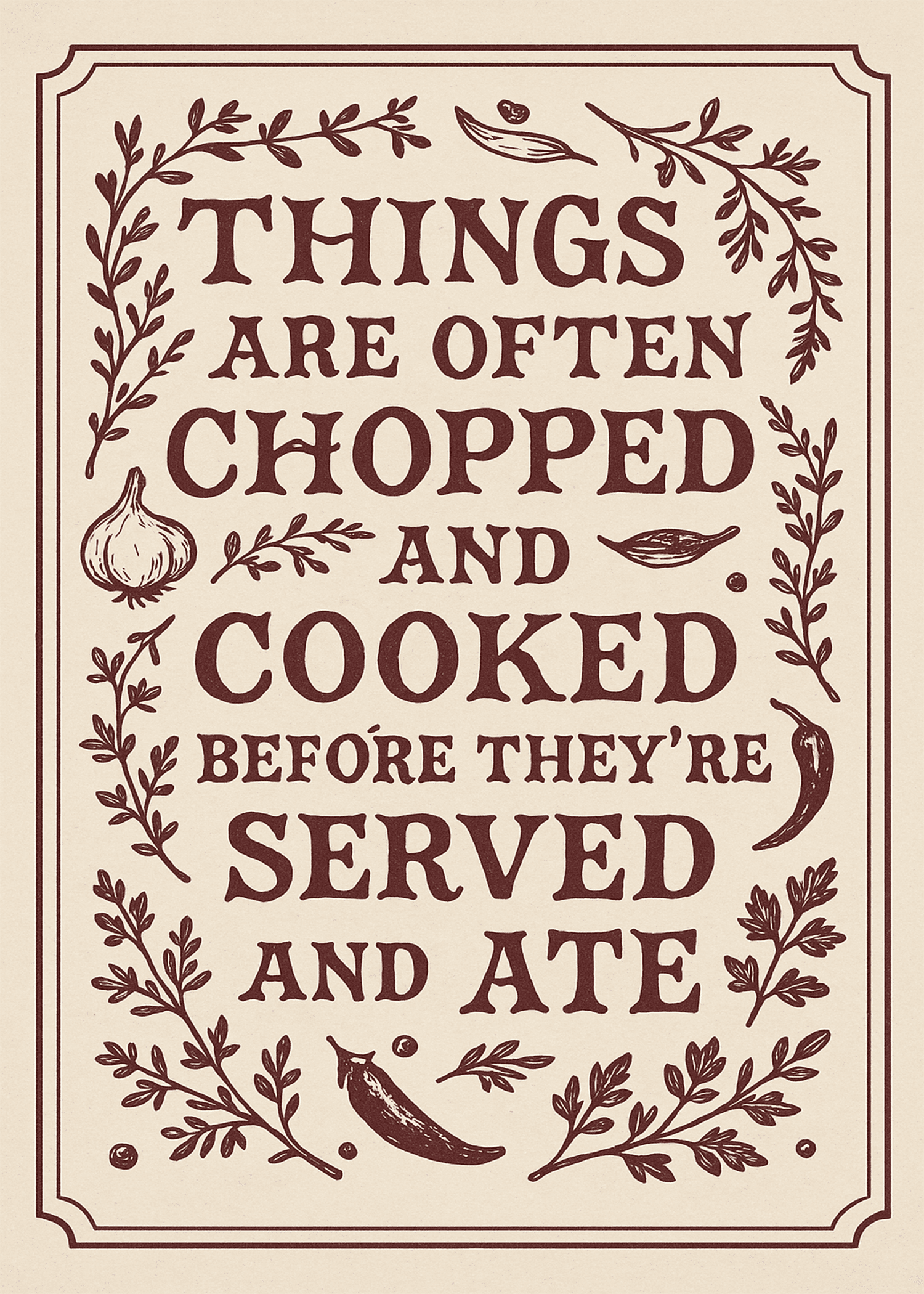 Chopped Cooked Served Ate Card