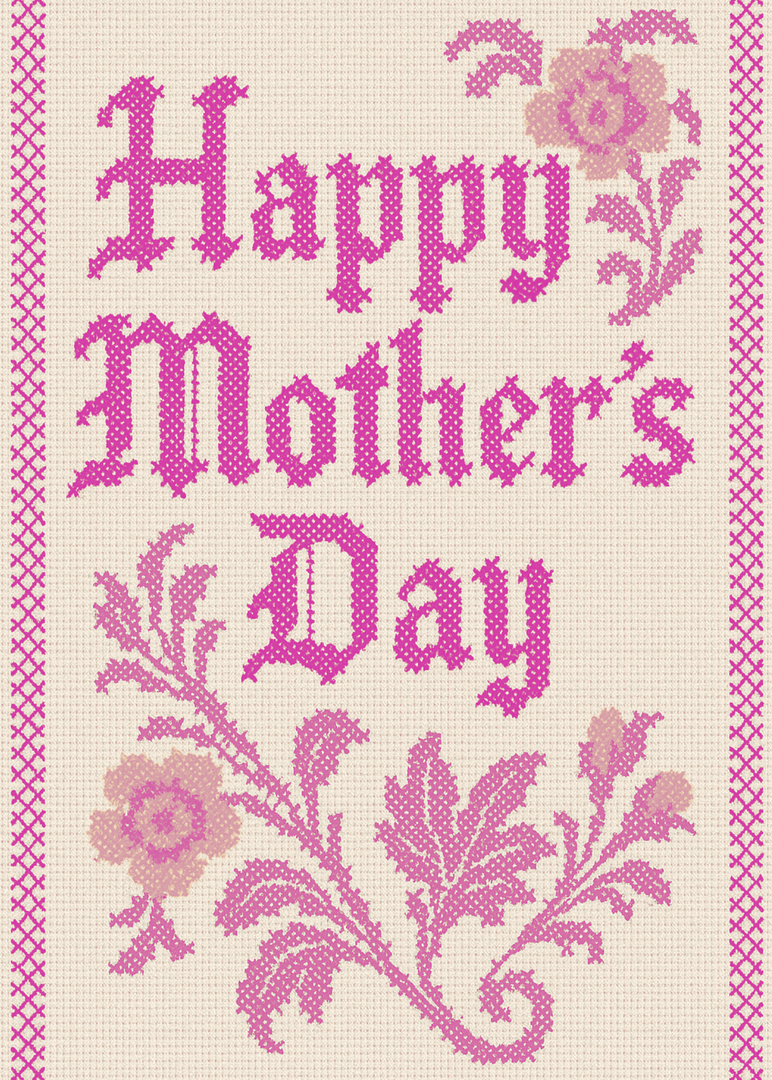 Cross-Stitched Happy Mother’s Day