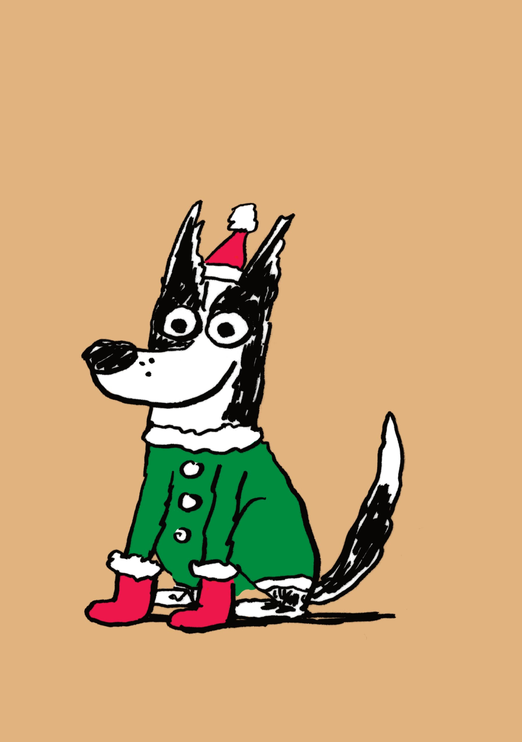 Festive Dog in Holiday Outfit
