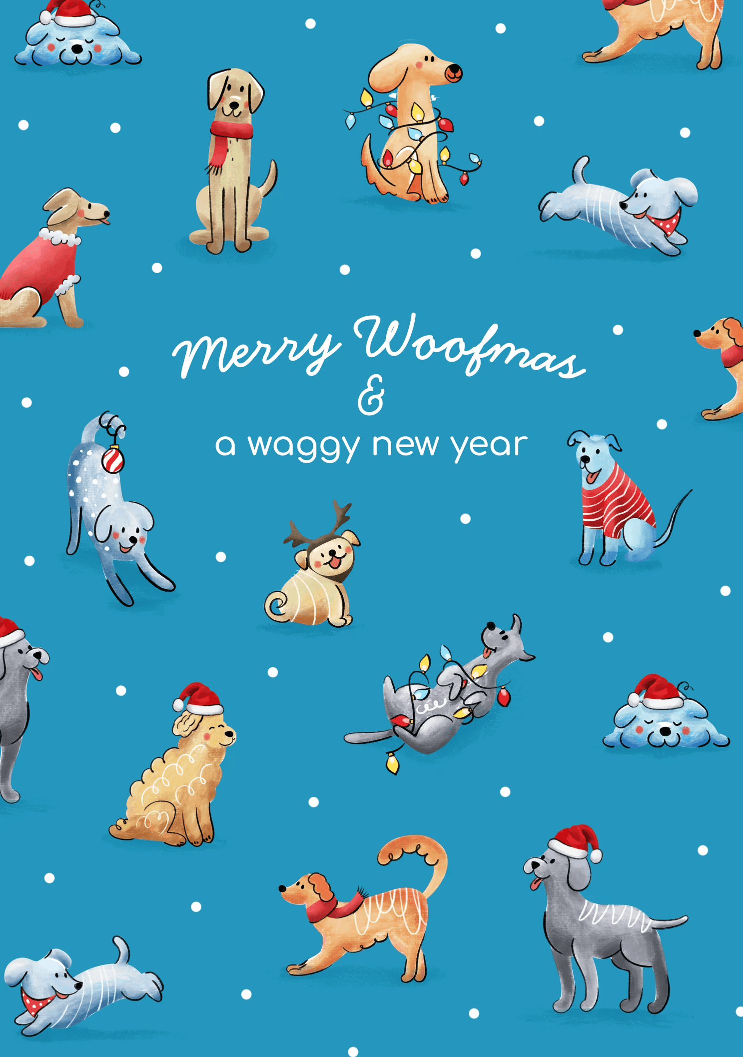 Merry Woofmas & Waggy New Year Card