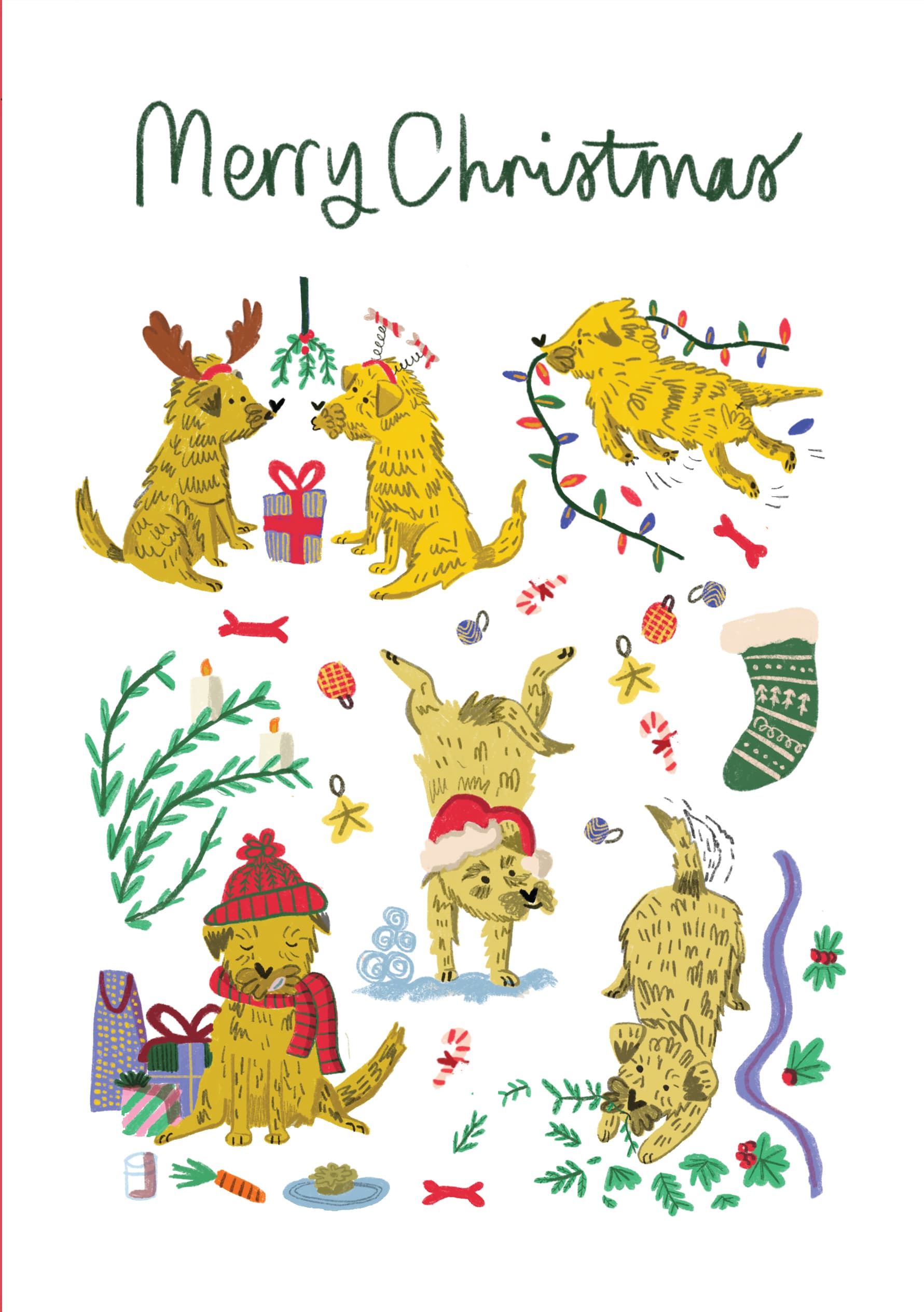 Golden Pups Spreading Christmas Joy