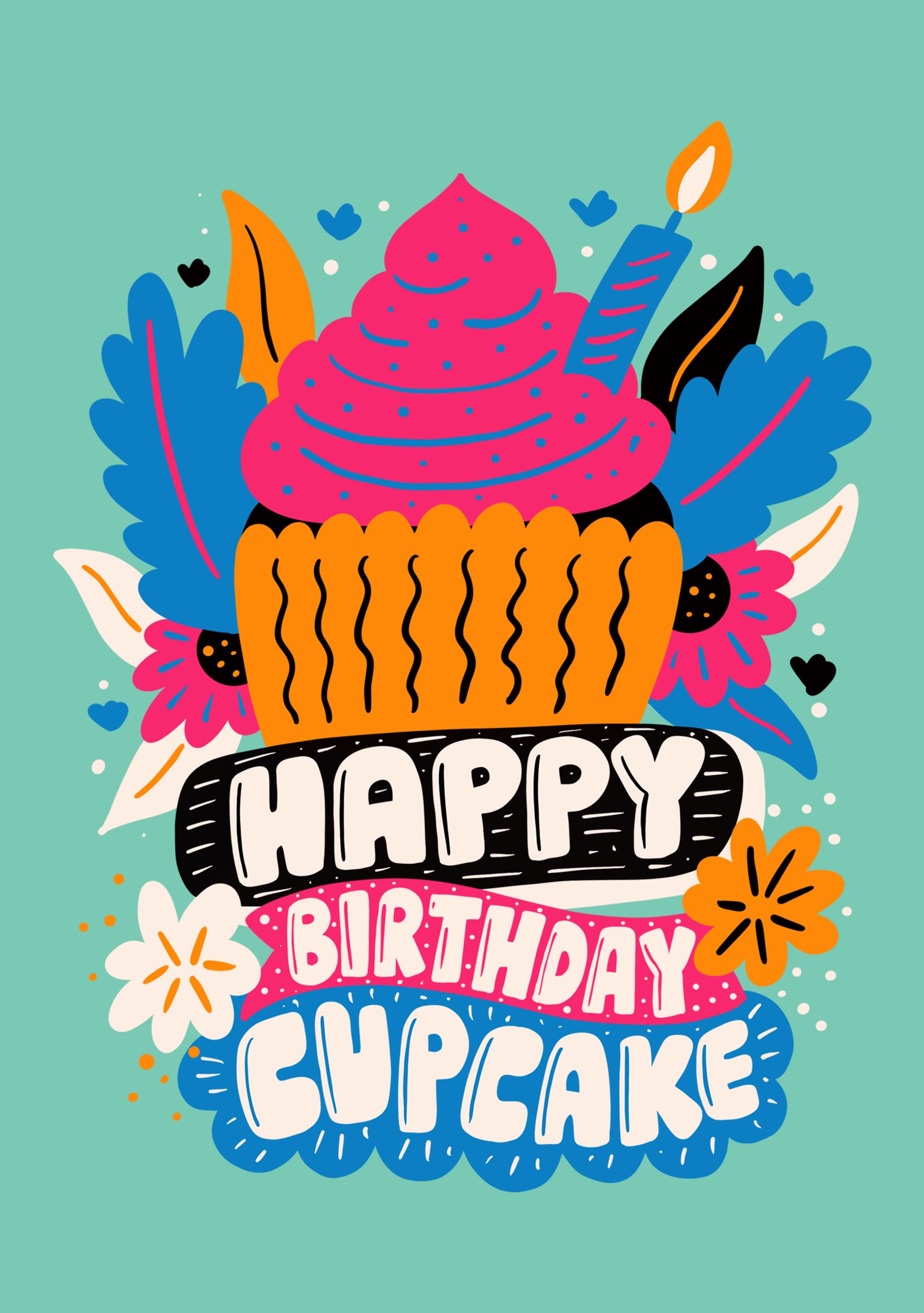 Happy Birthday Cupcake Card