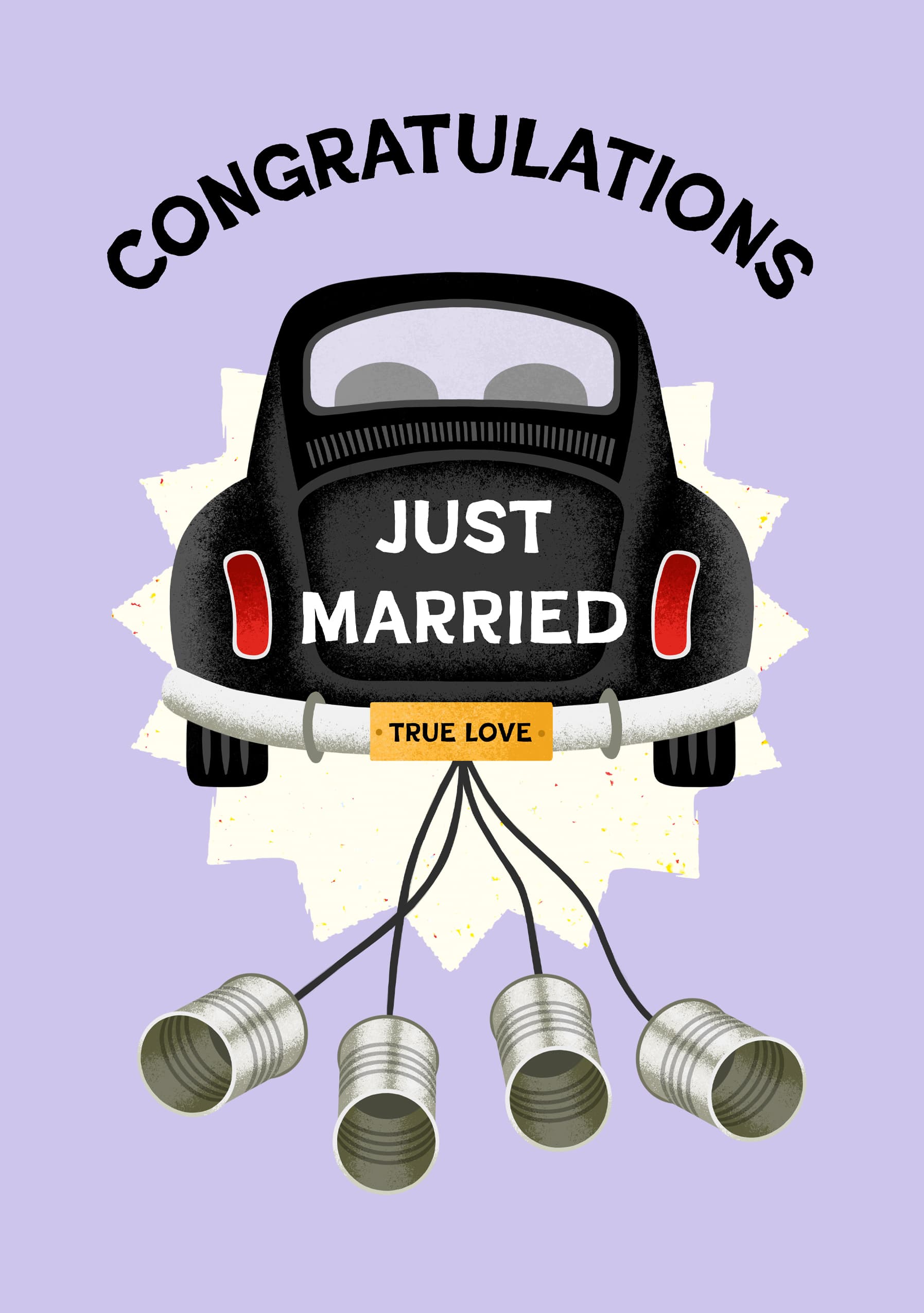 Just Married Congratulations Card