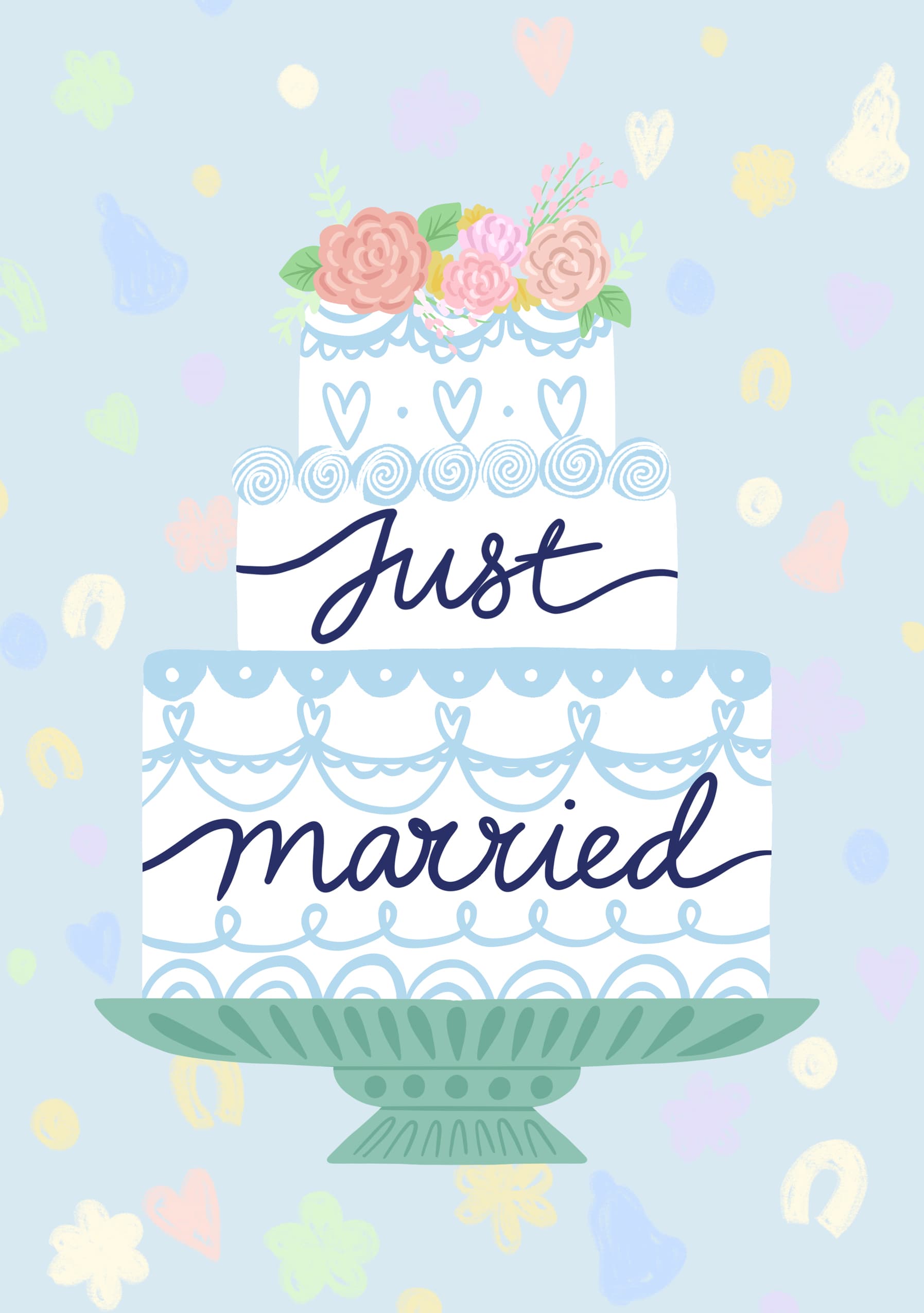 Just Married Cake Card
