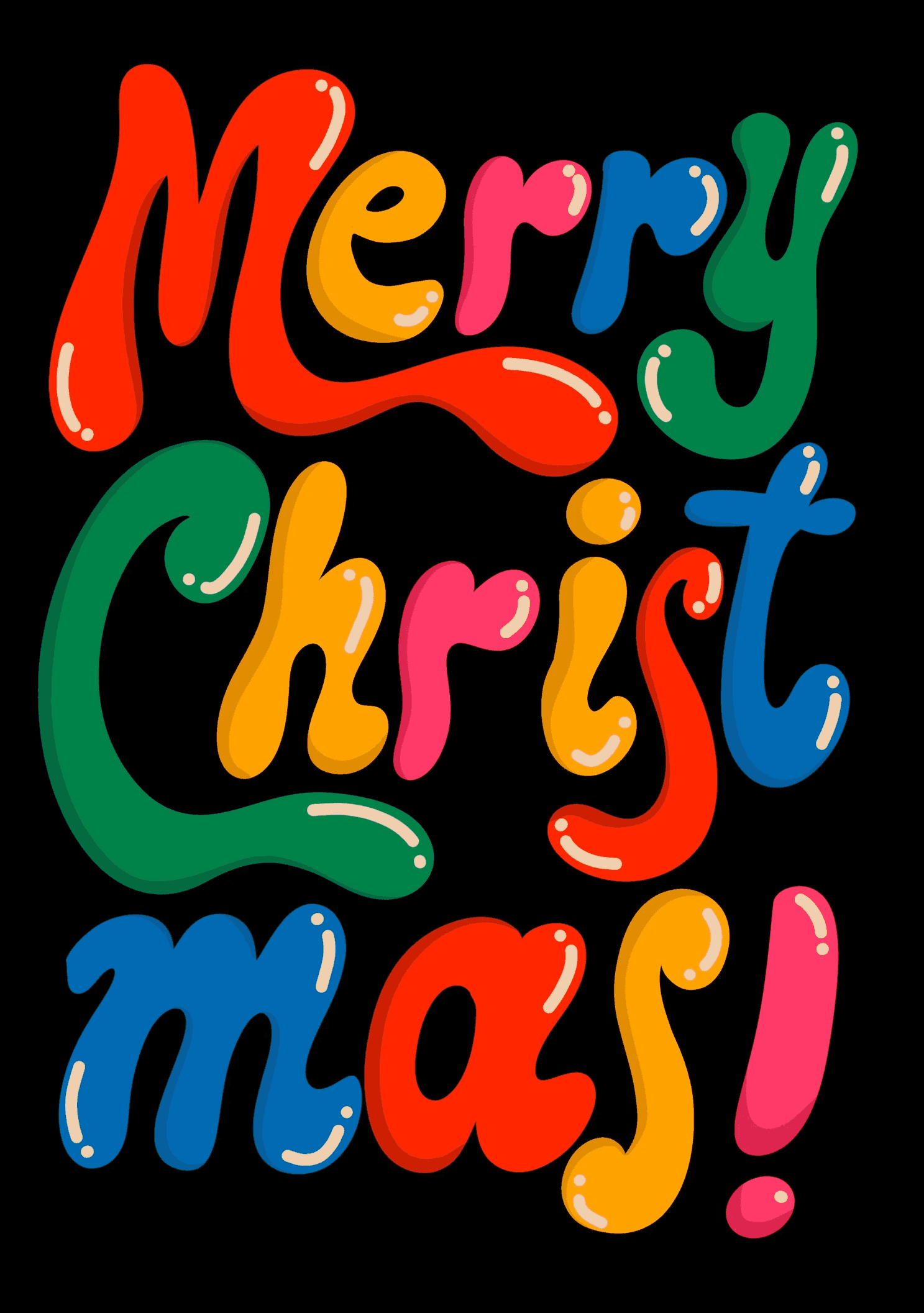 Bold & Bright Merry Christmas Typography Card