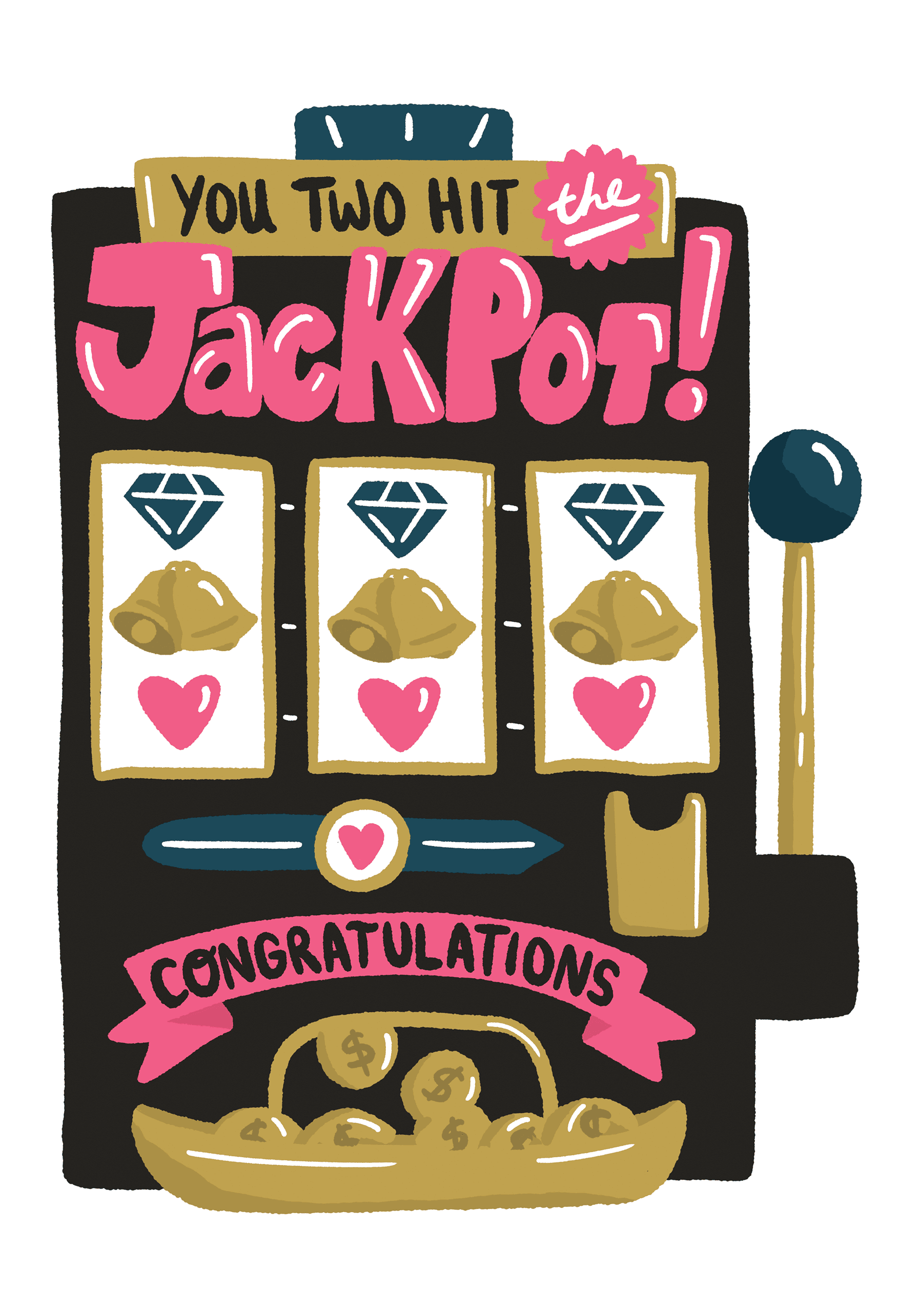 Hit the Jackpot Wedding Card