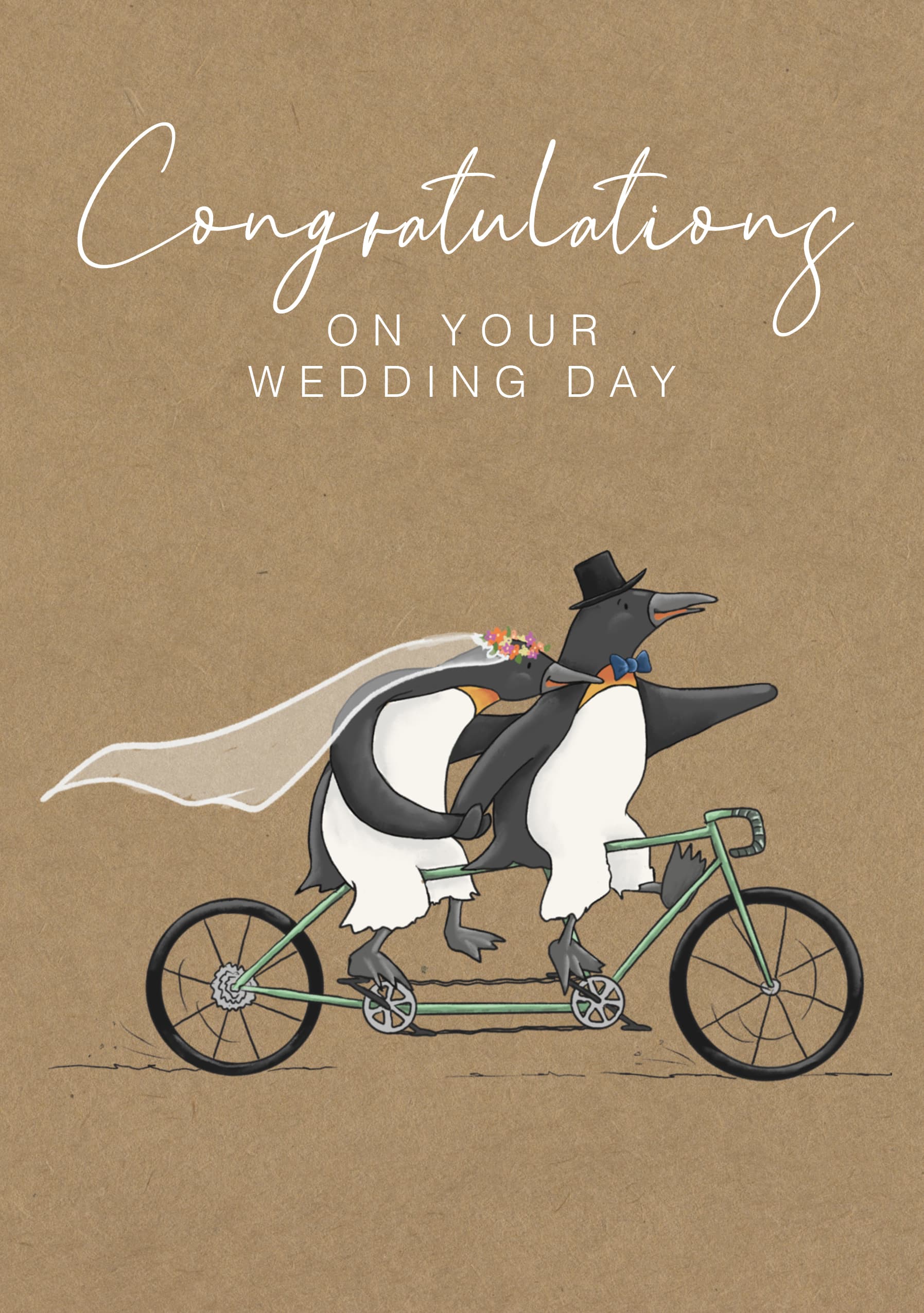 Penguin Wedding Tandem Card