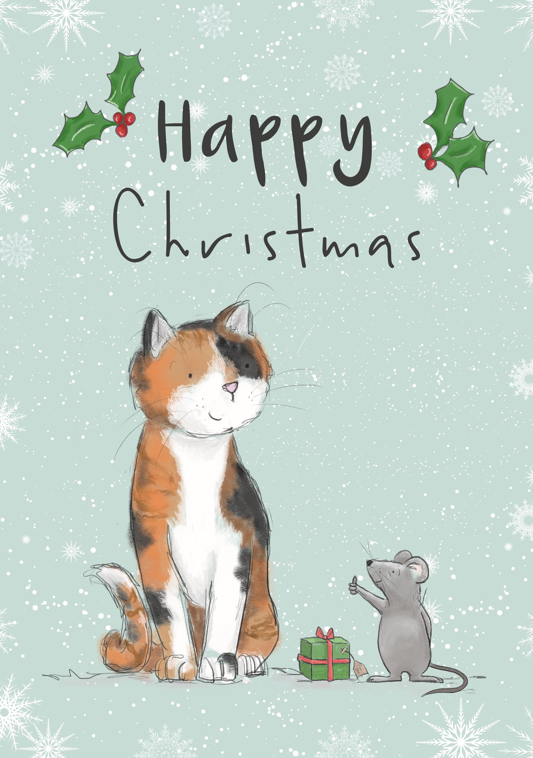 Cat's Christmas with a Friendly Mouse