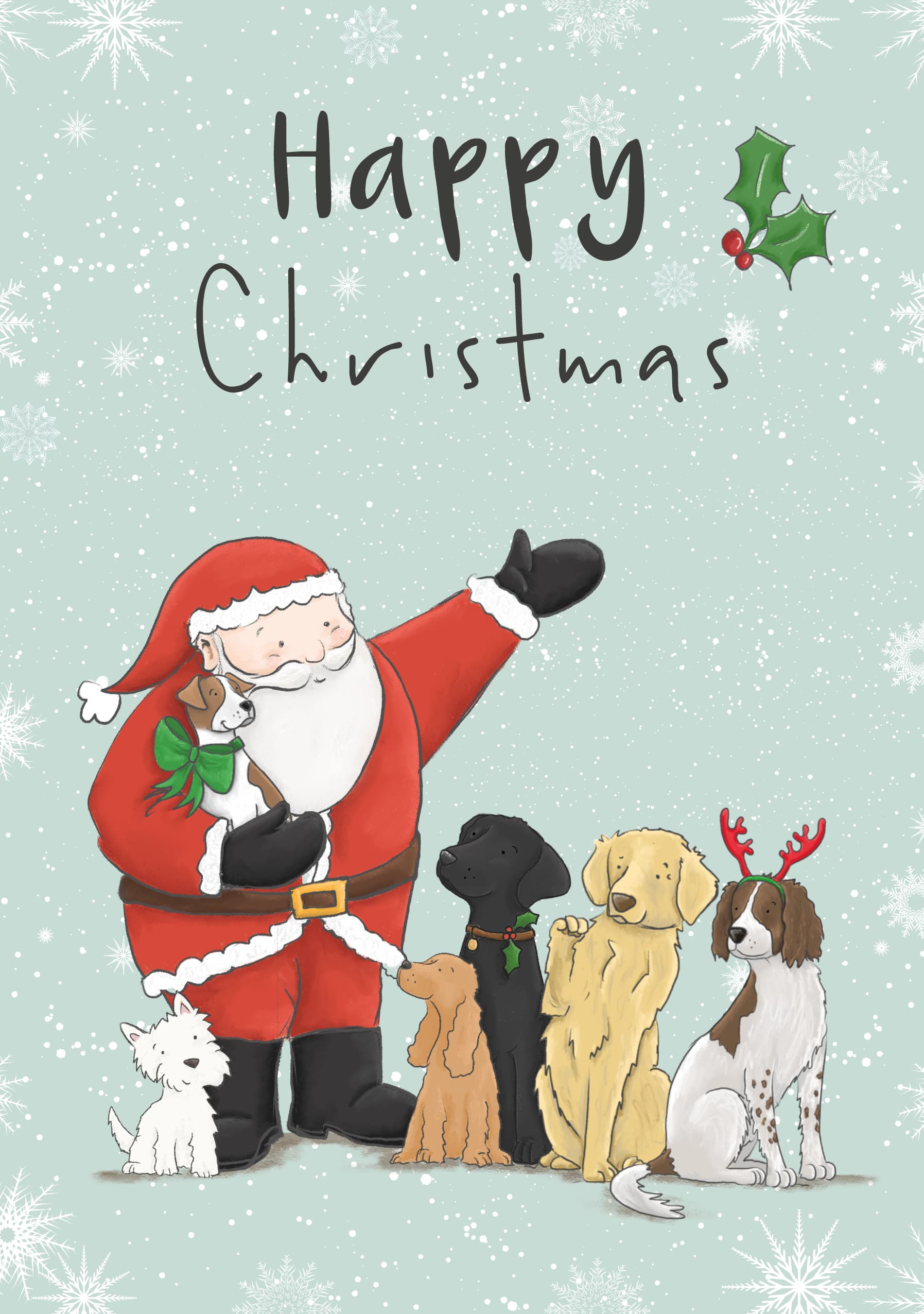 Happy Christmas - Santa And Pets