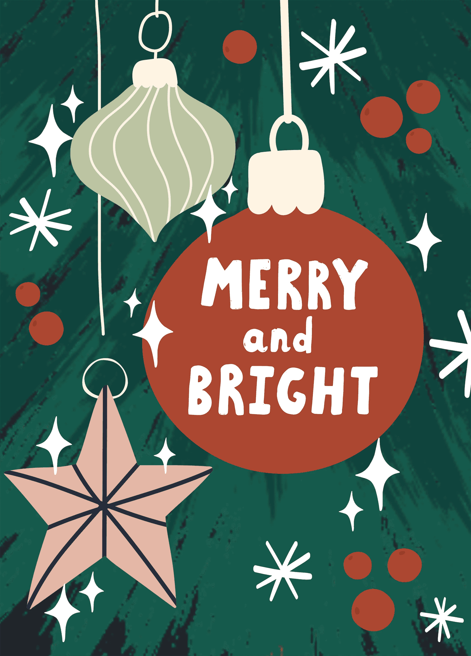 Merry and Bright Ornament Card