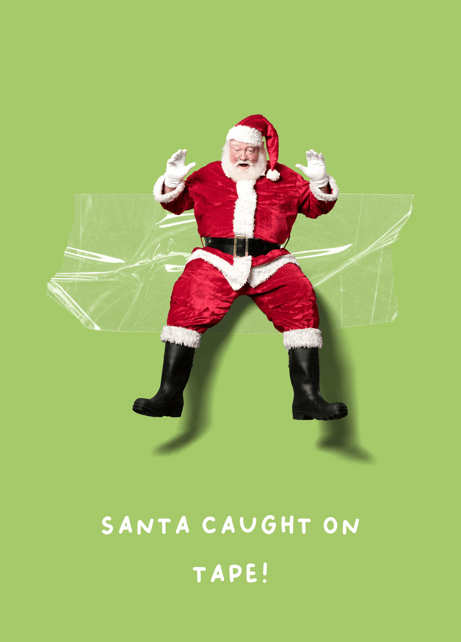 Santa Caught on Tape Card