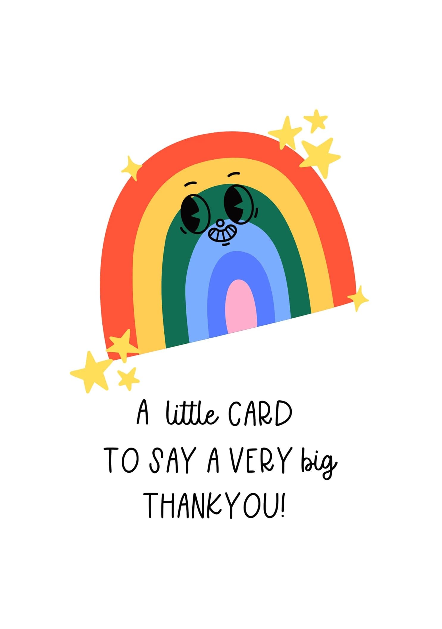 Little Rainbow Thank You Card