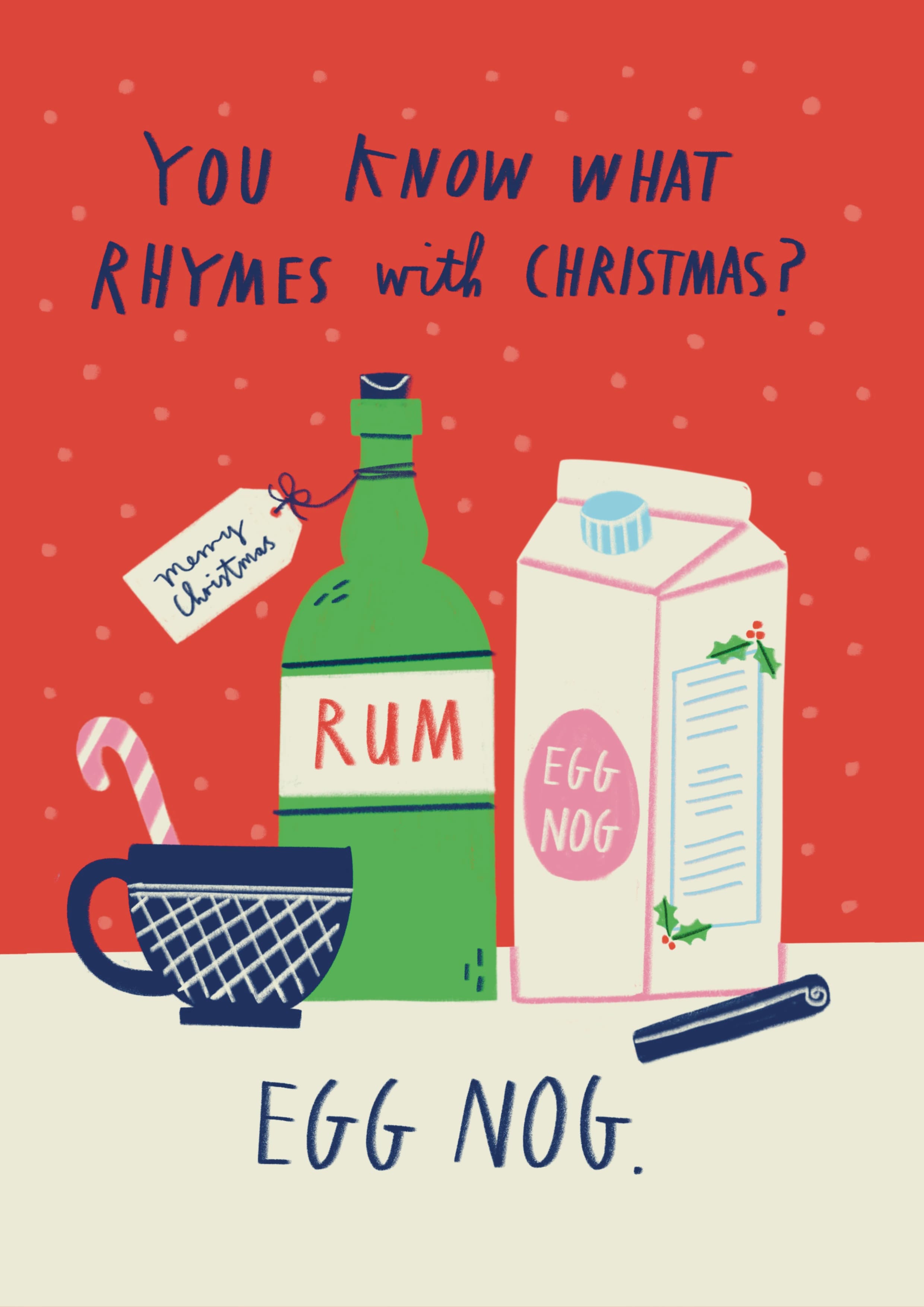 Christmas Egg Nog Rhymes Card