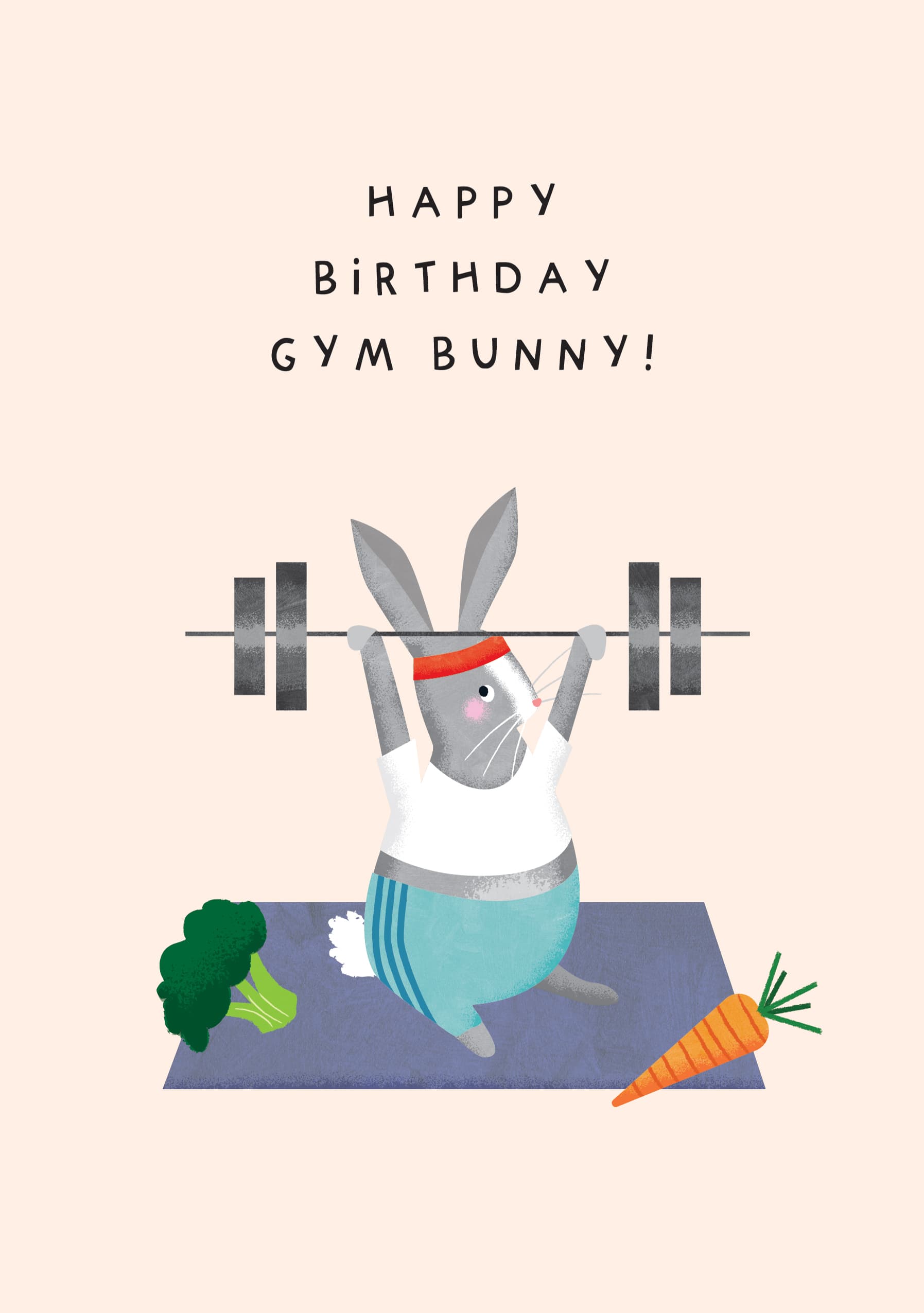 Happy Birthday Gym Bunny Card