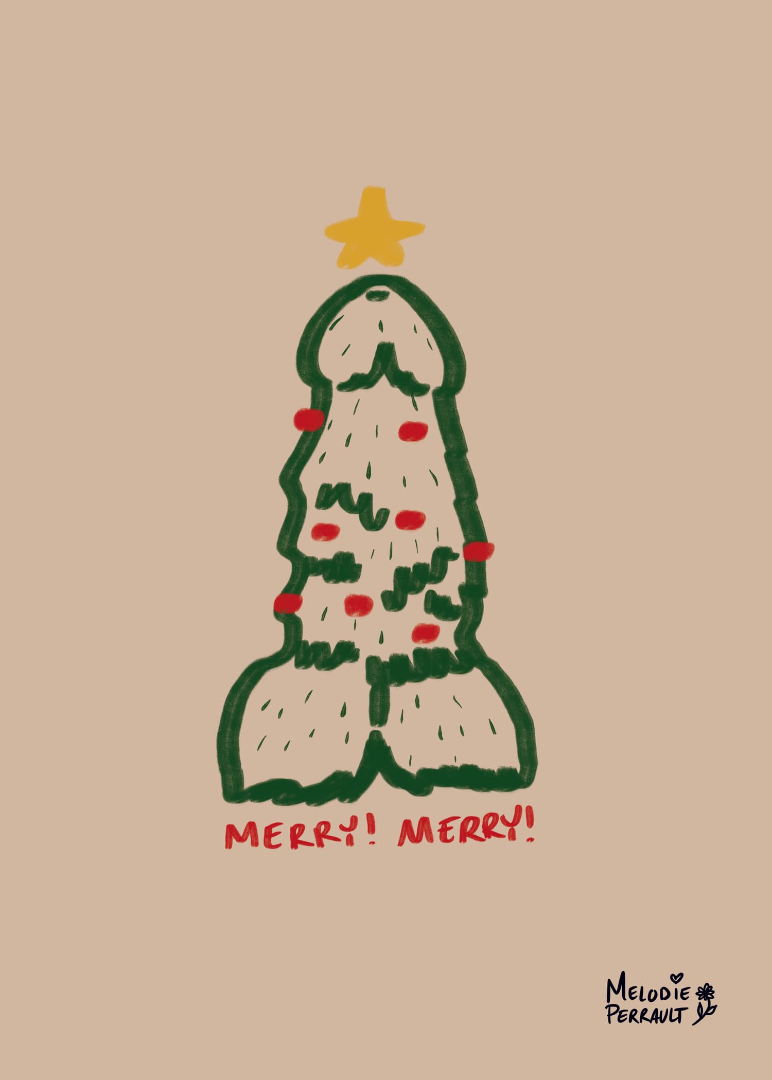 Merry Merry Naughty Christmas Card