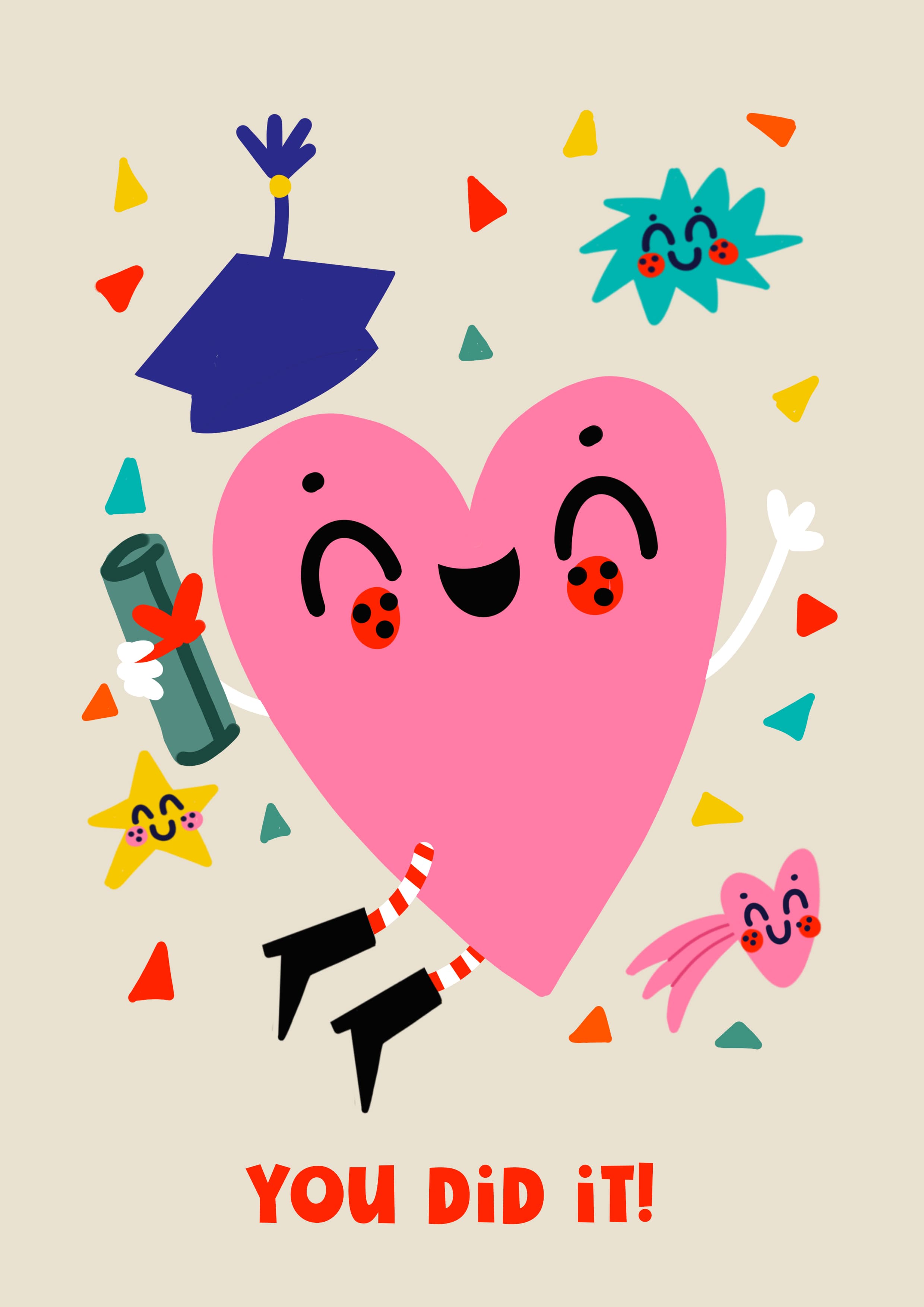 You Did It Heart Card