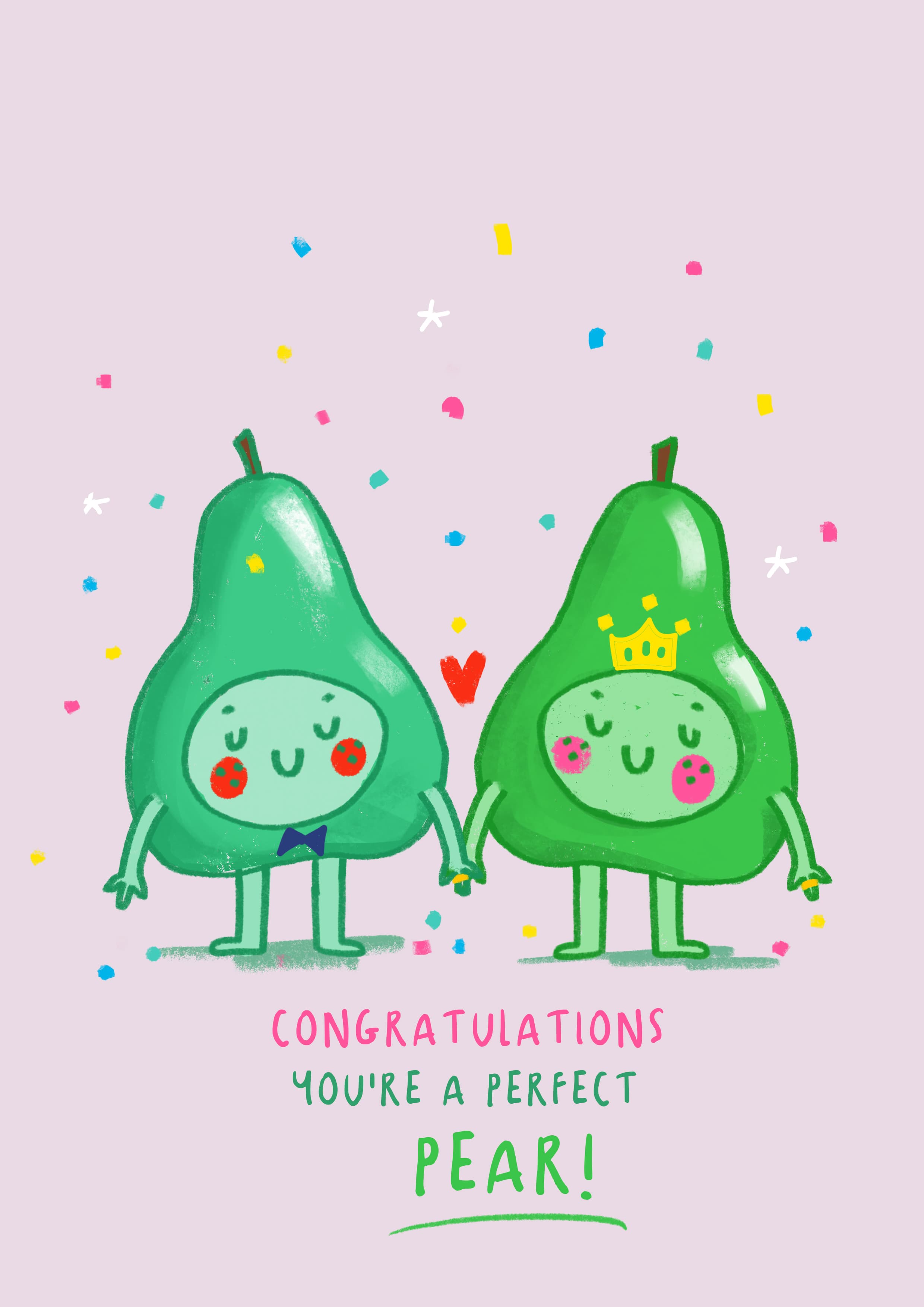 Perfect Pear Wedding Congratulations Card