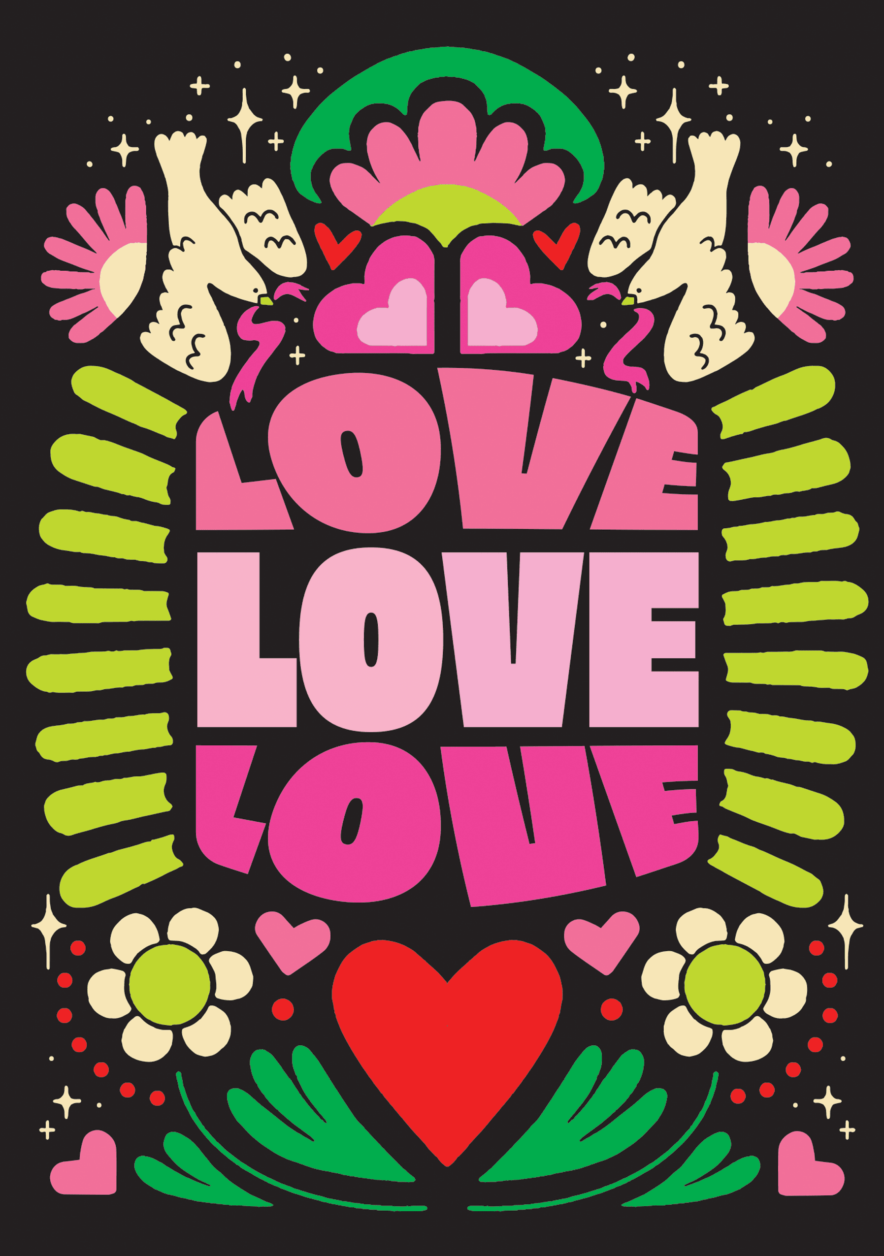 Love Love Love Vibrant Valentine's Day