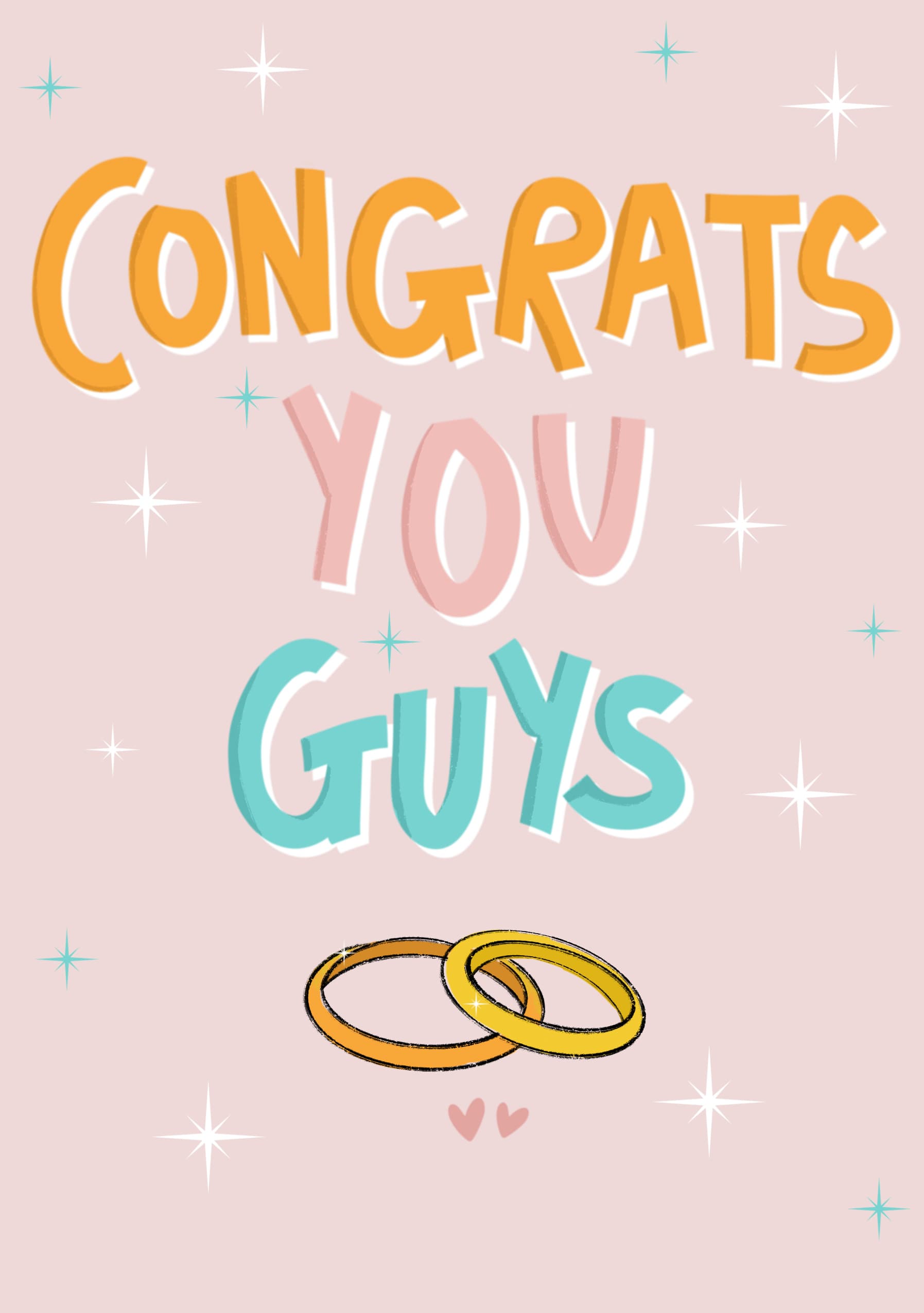 Congrats You Guys Wedding Card