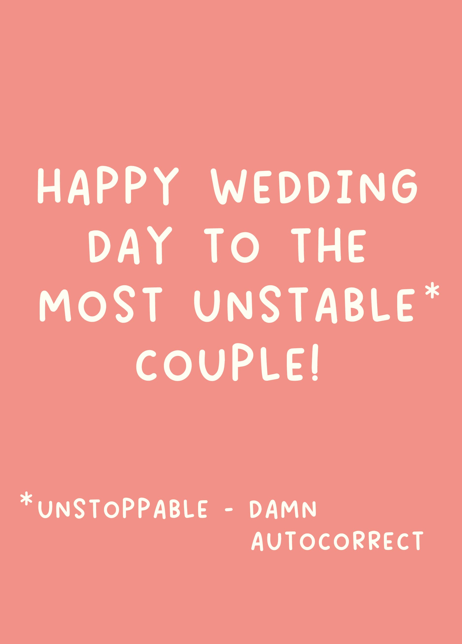 Unstoppable Couple Wedding Card