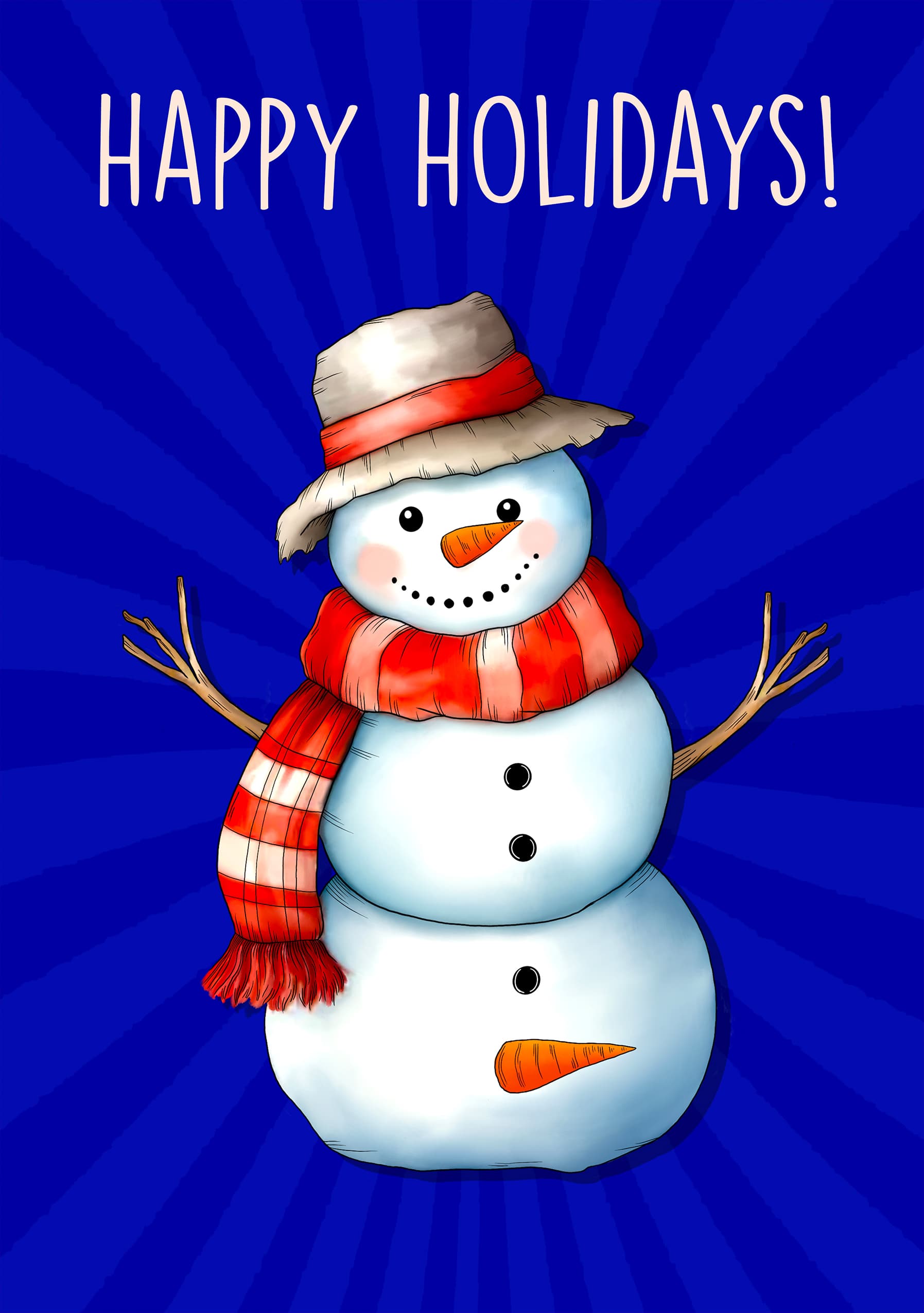 Happy Holidays Snowman Card
