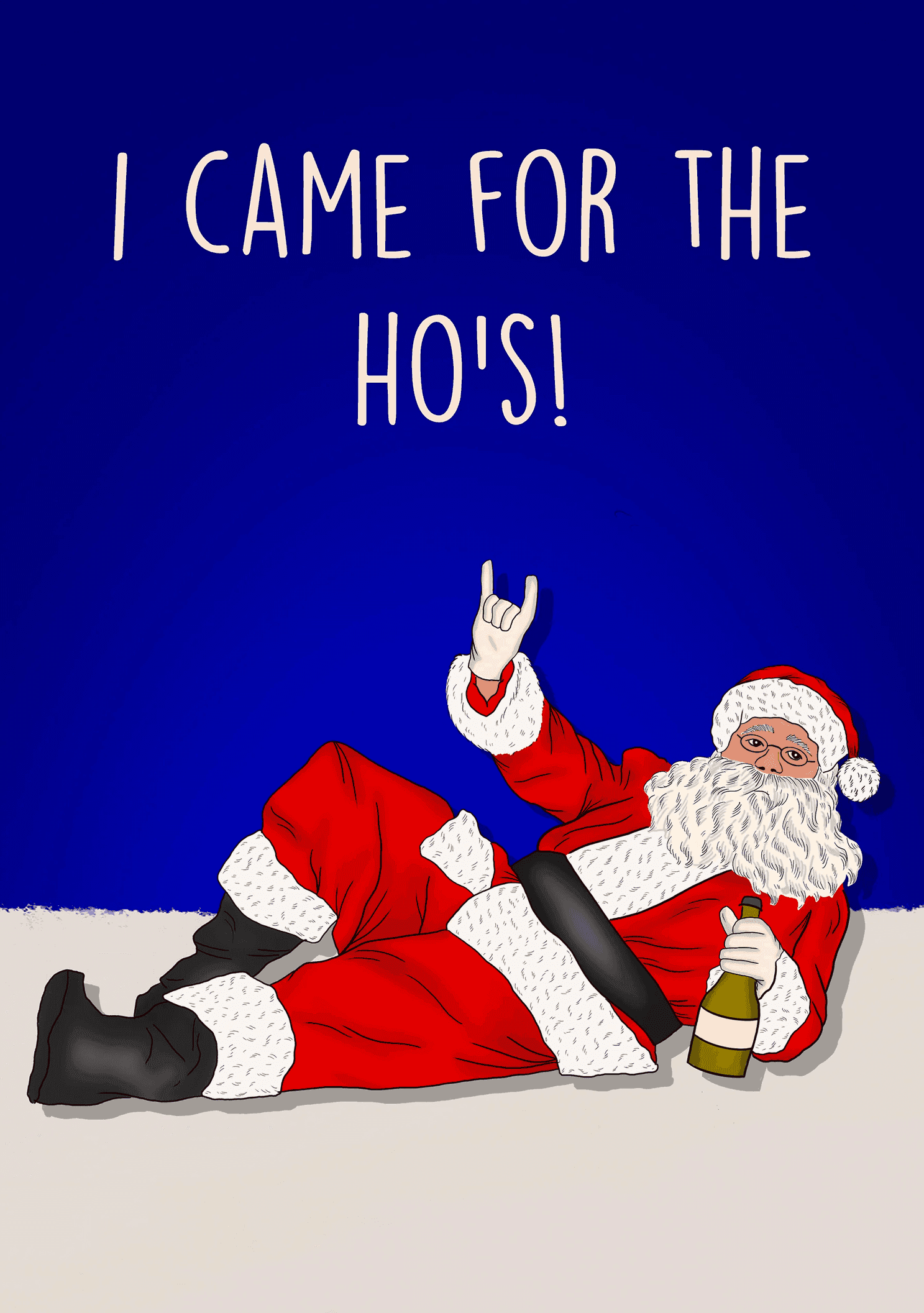 Naughty Santa Christmas Card