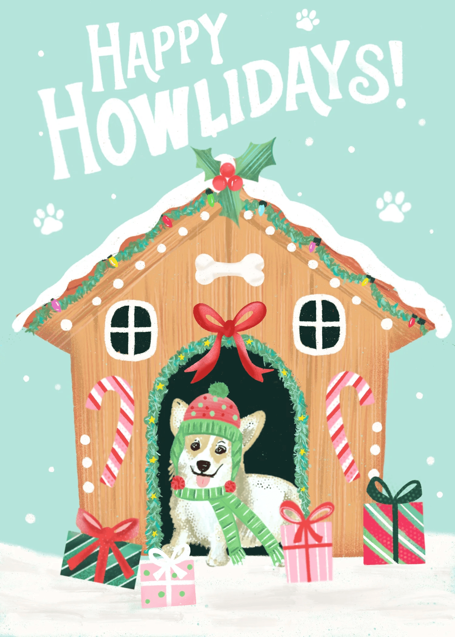 Happy Howlidays Gingerbread Dog House Card