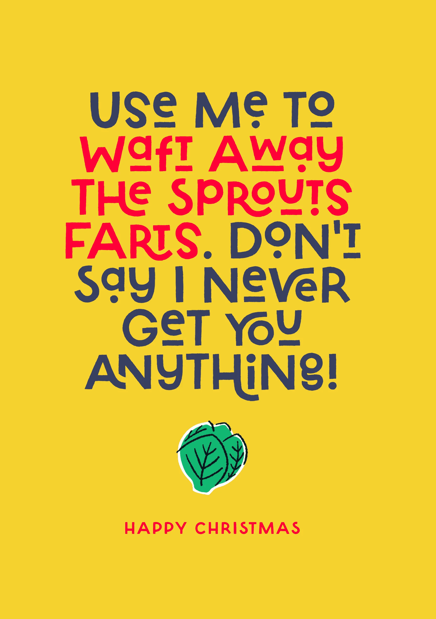 Waft Away the Sprouts Farts Card