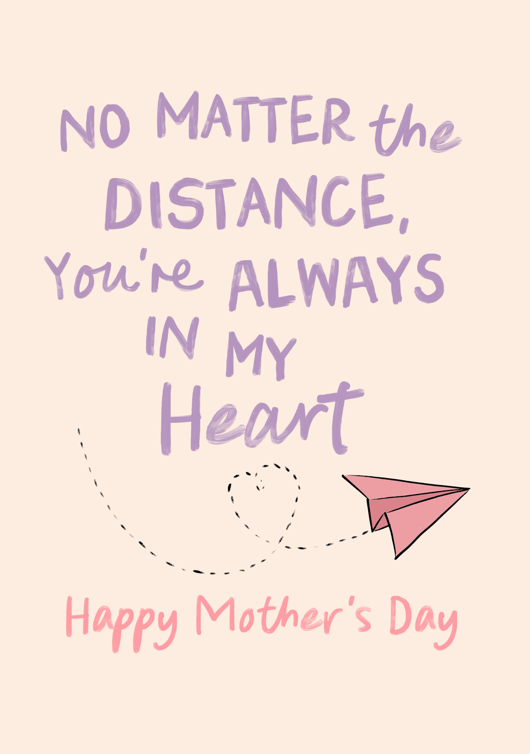 Always in My Heart Distance Mom Card