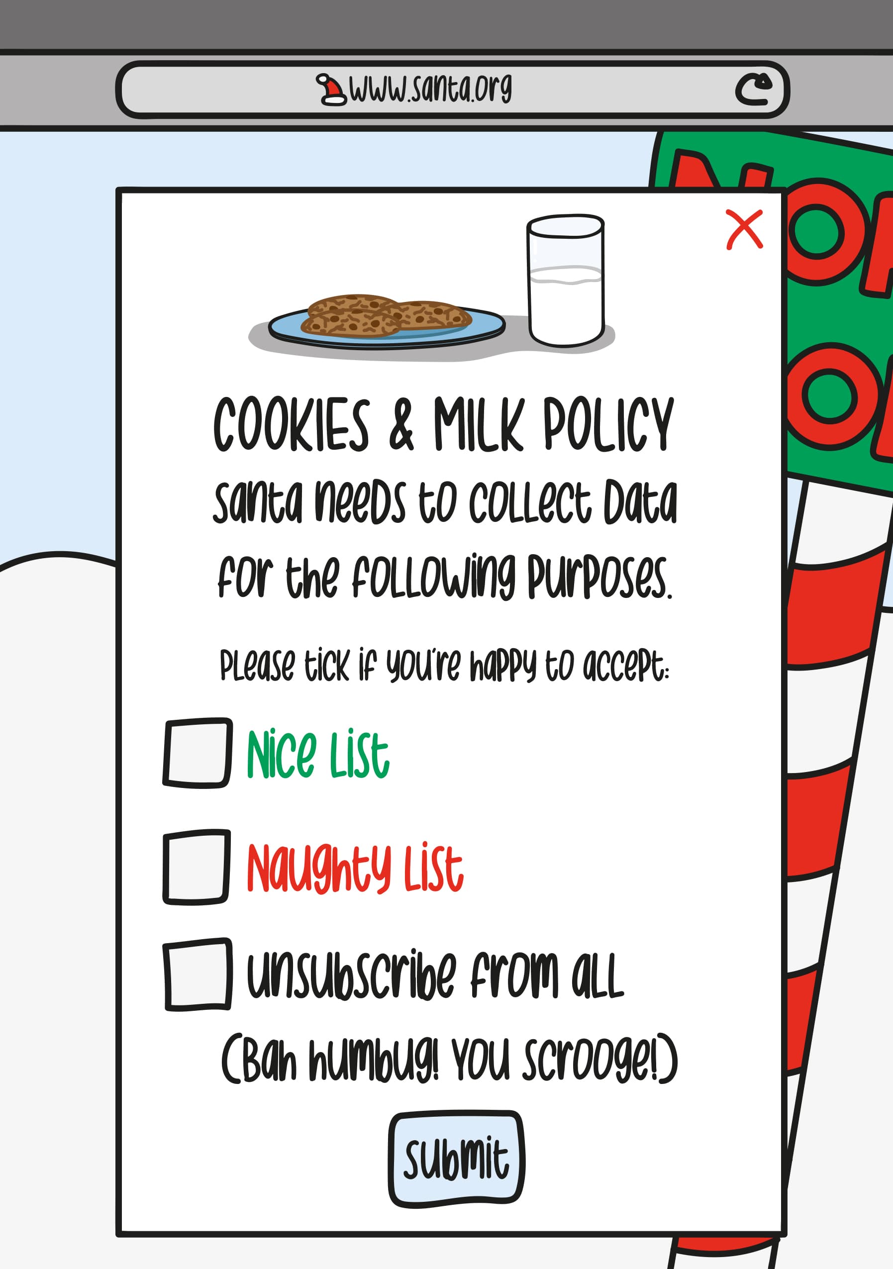 Santa's Cookies and Milk Policy