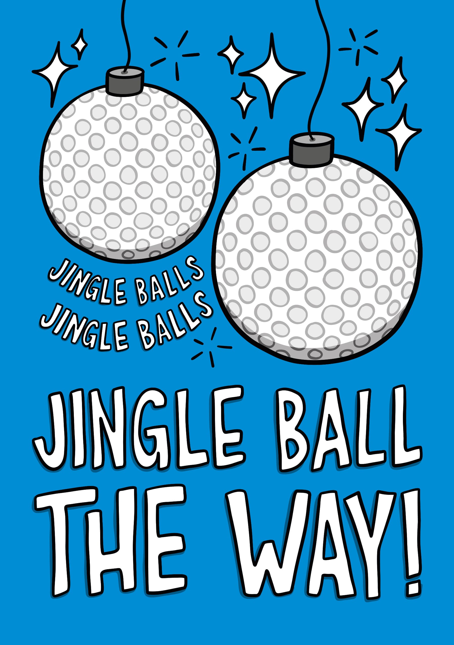Jingle Ball the Way Golf Christmas Card