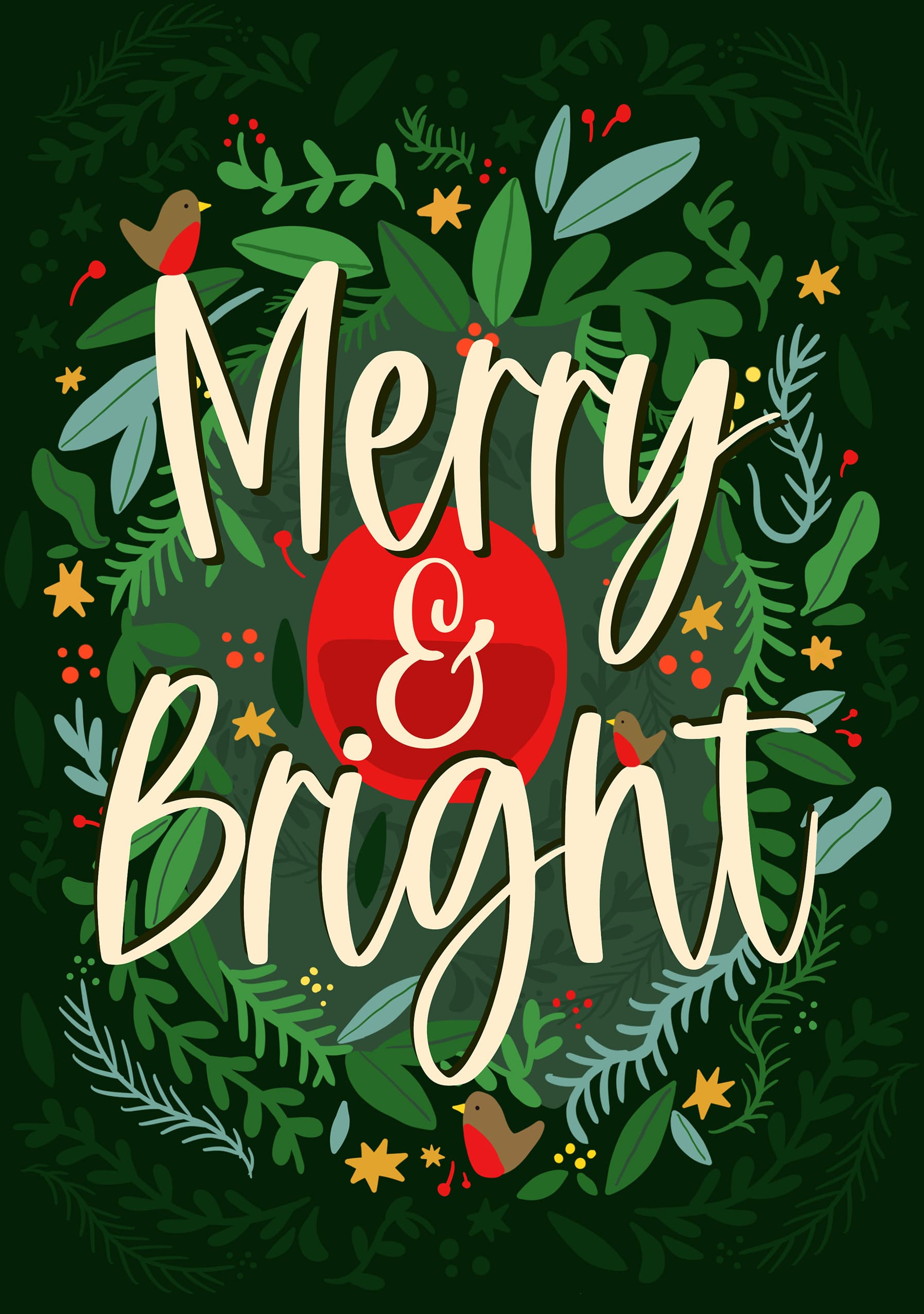 Merry & Bright Christmas Leaves