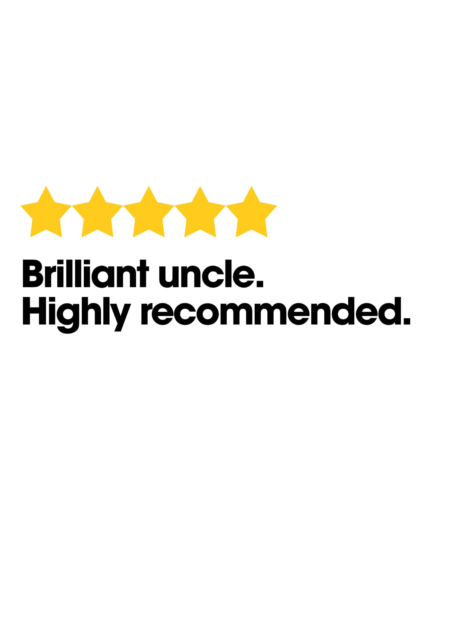 Five-Star Uncle Card