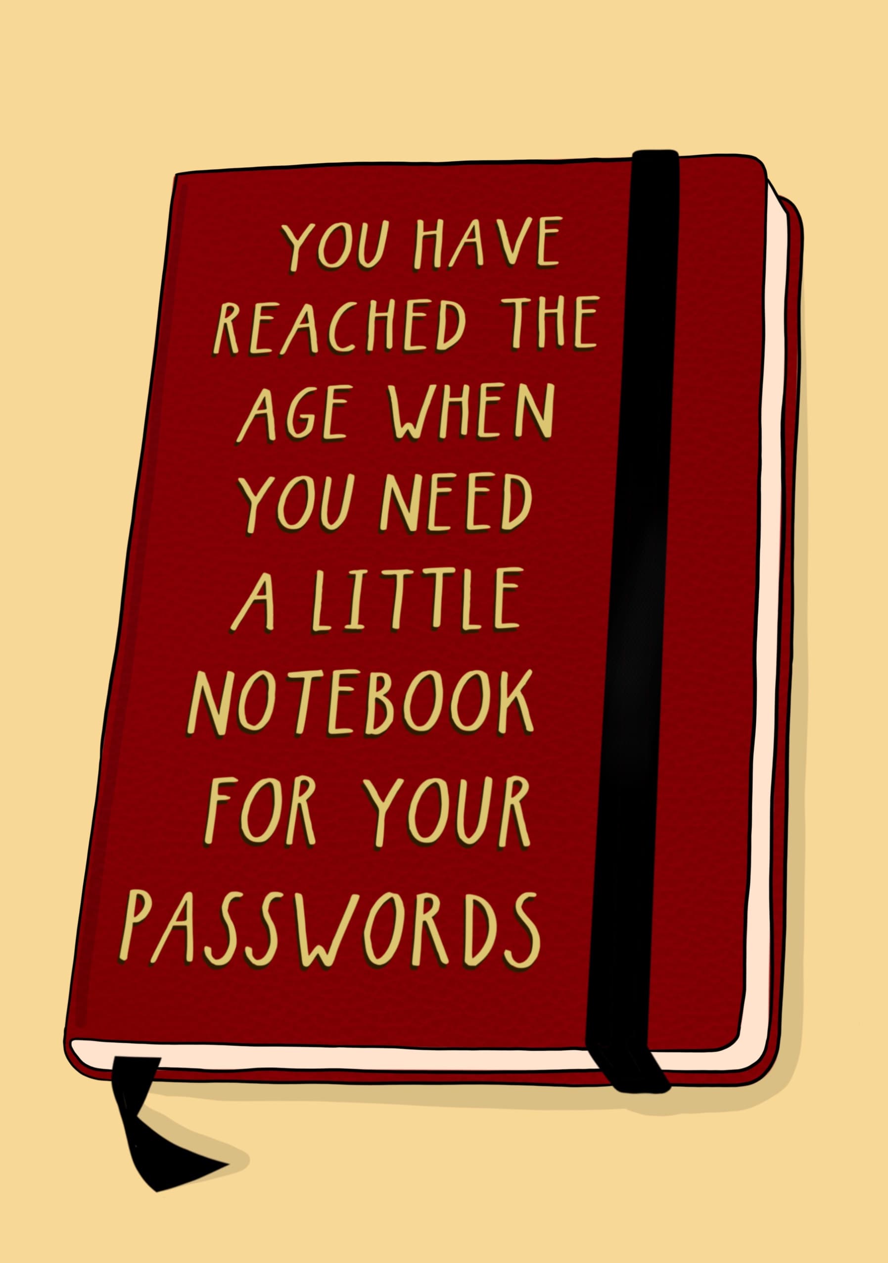 Notebook for Passwords Birthday Card