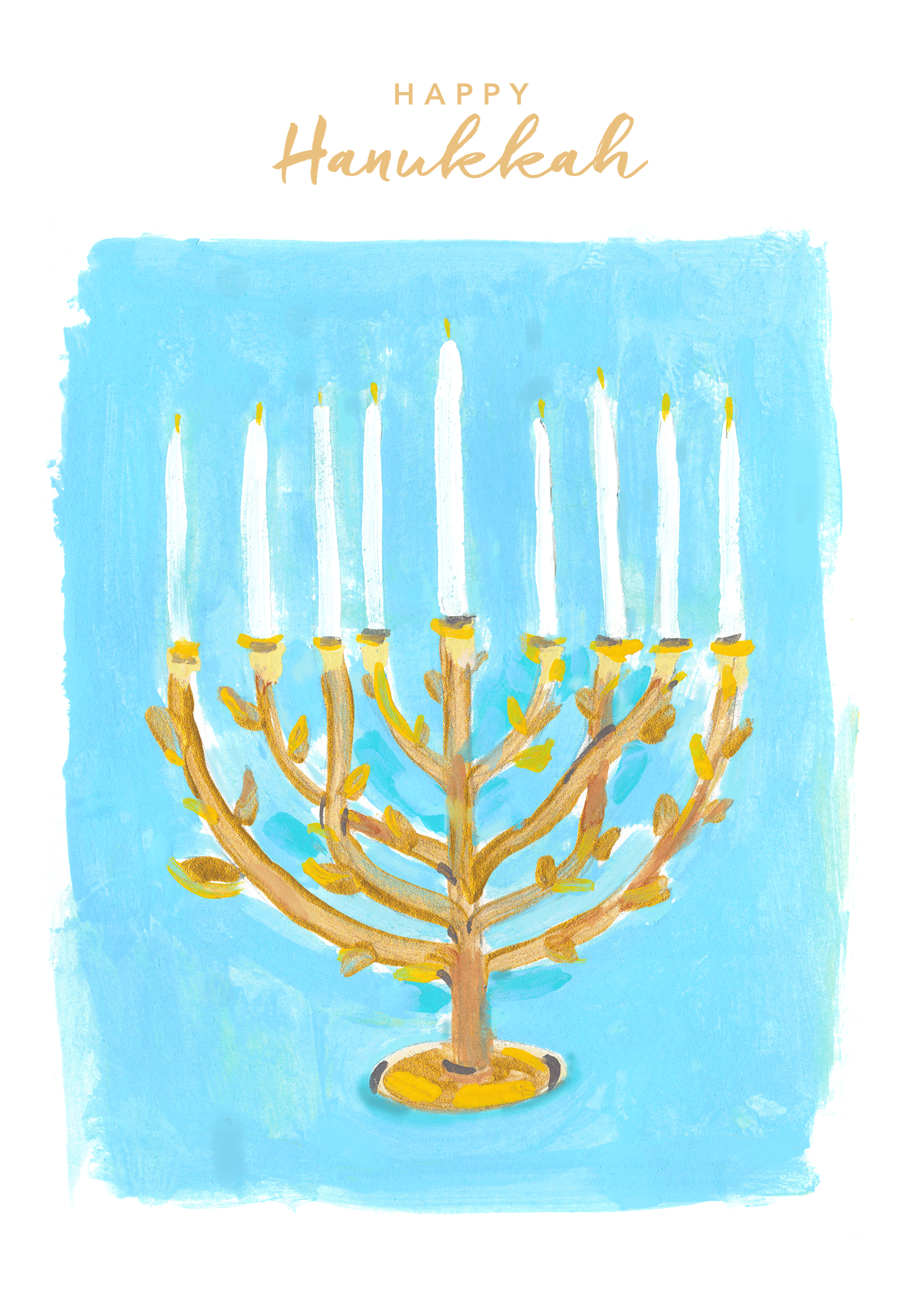 Happy Hanukkah Branch Menorah