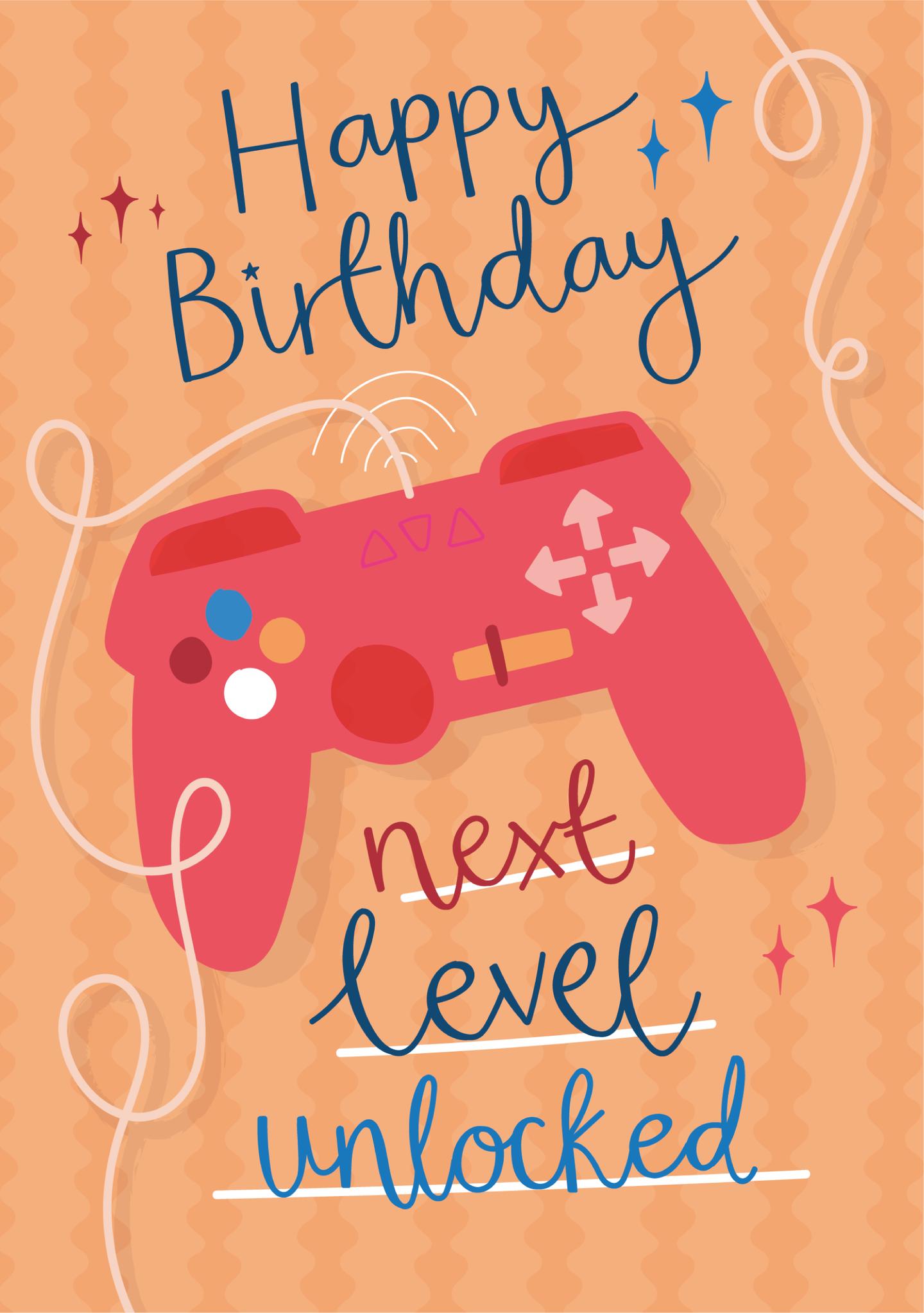 Next Level Unlocked Birthday Card