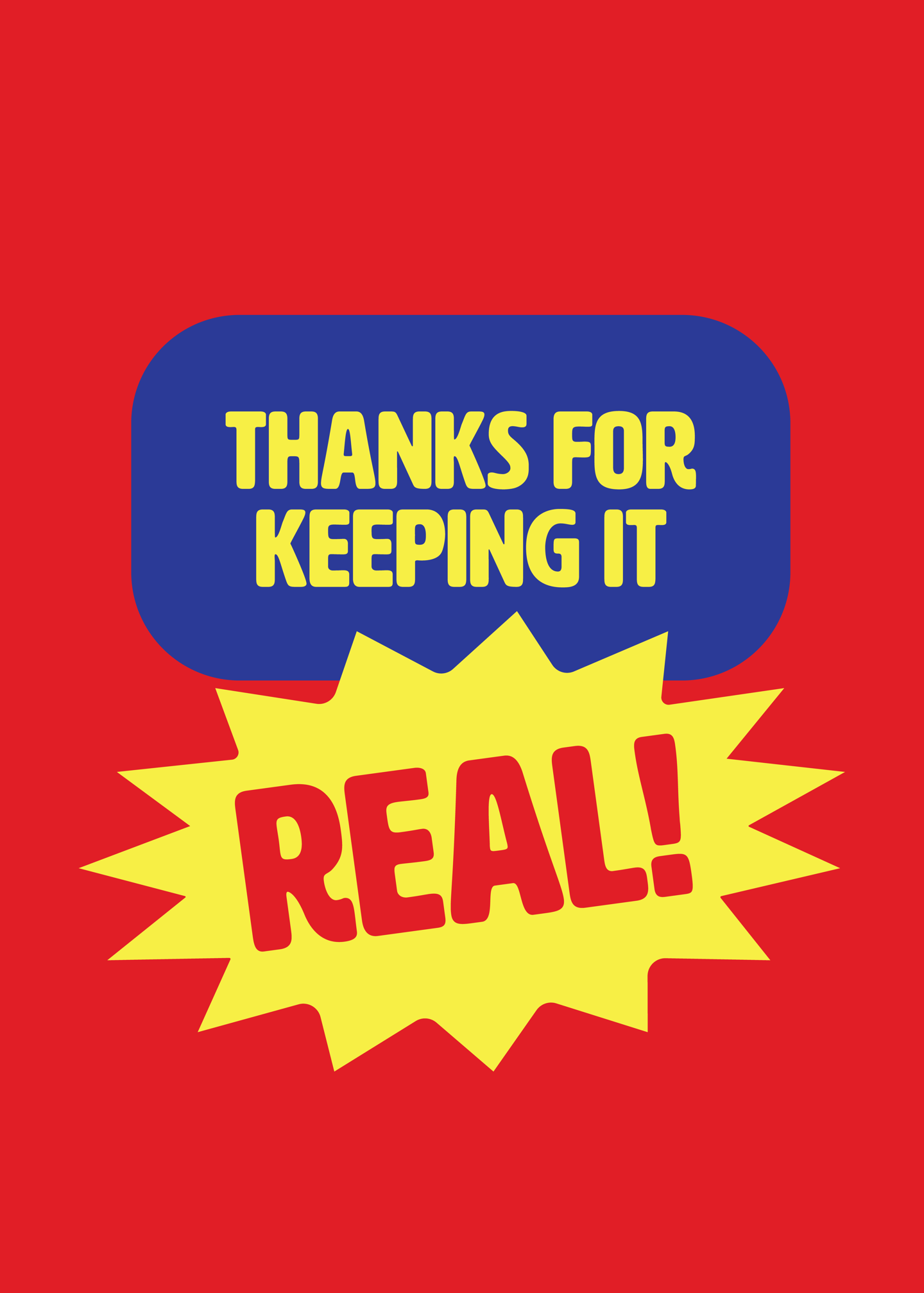 Thanks for Keeping It Real Card