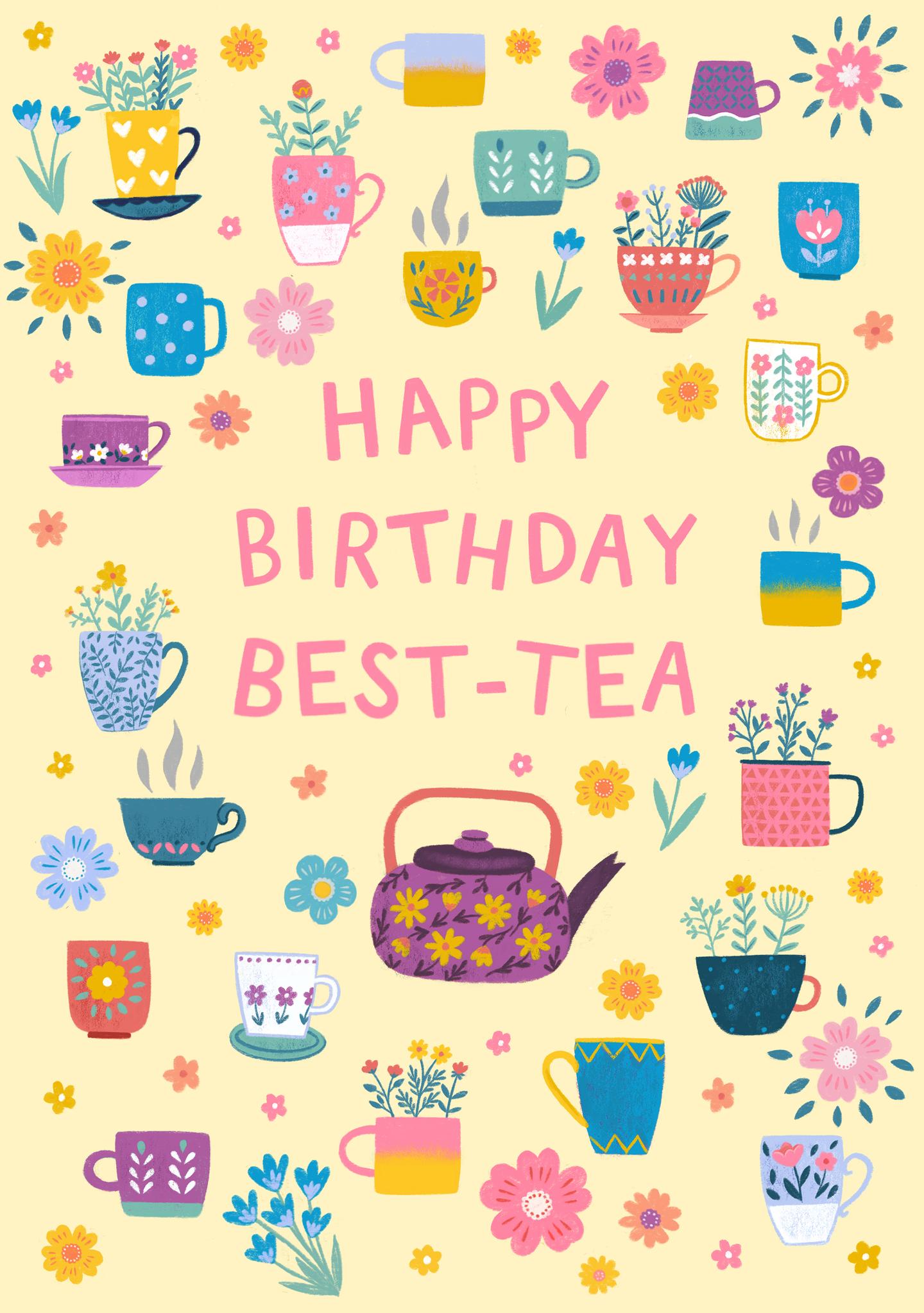 Best-Tea Birthday Card