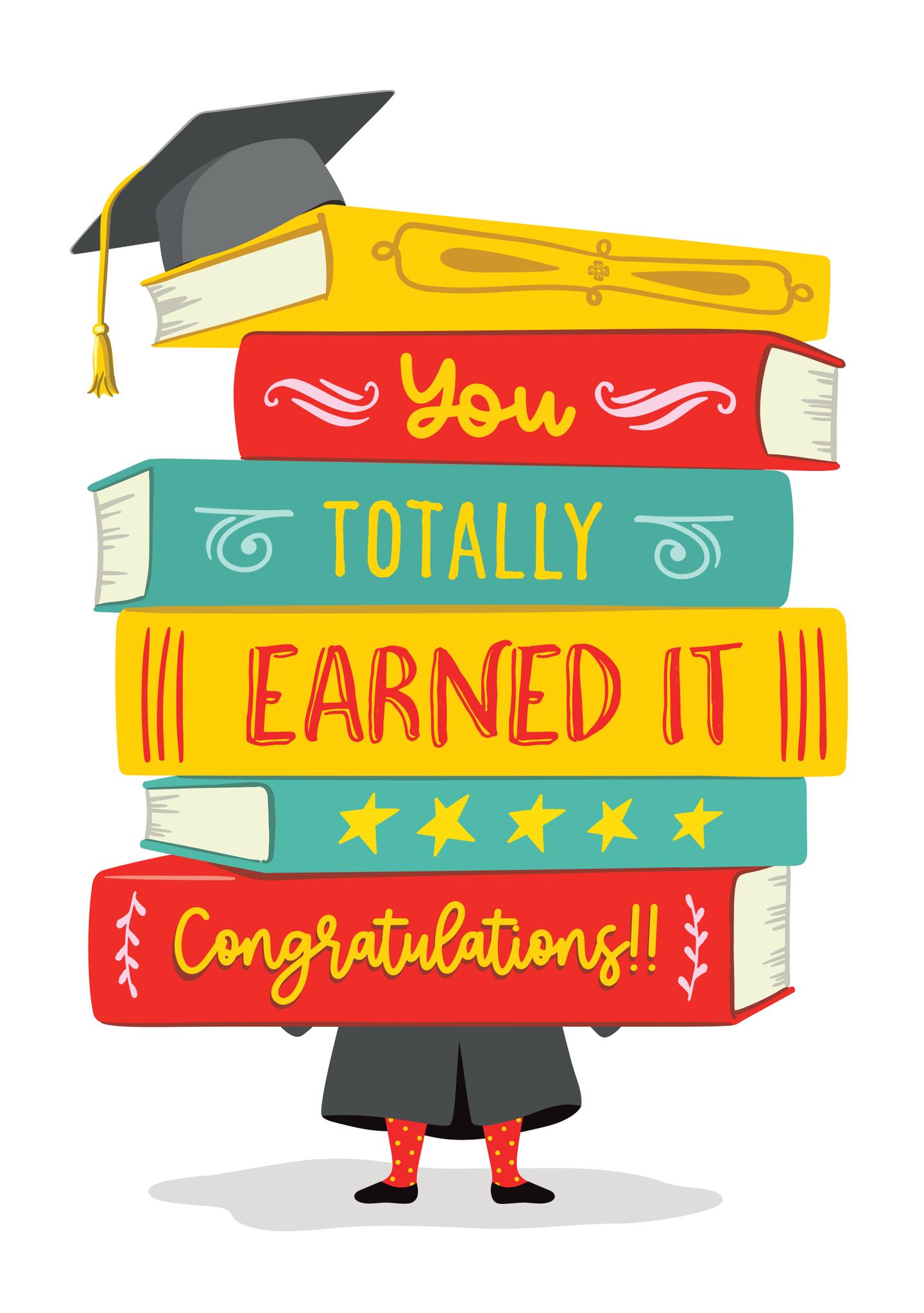 Book Stack Graduation Congrats Card